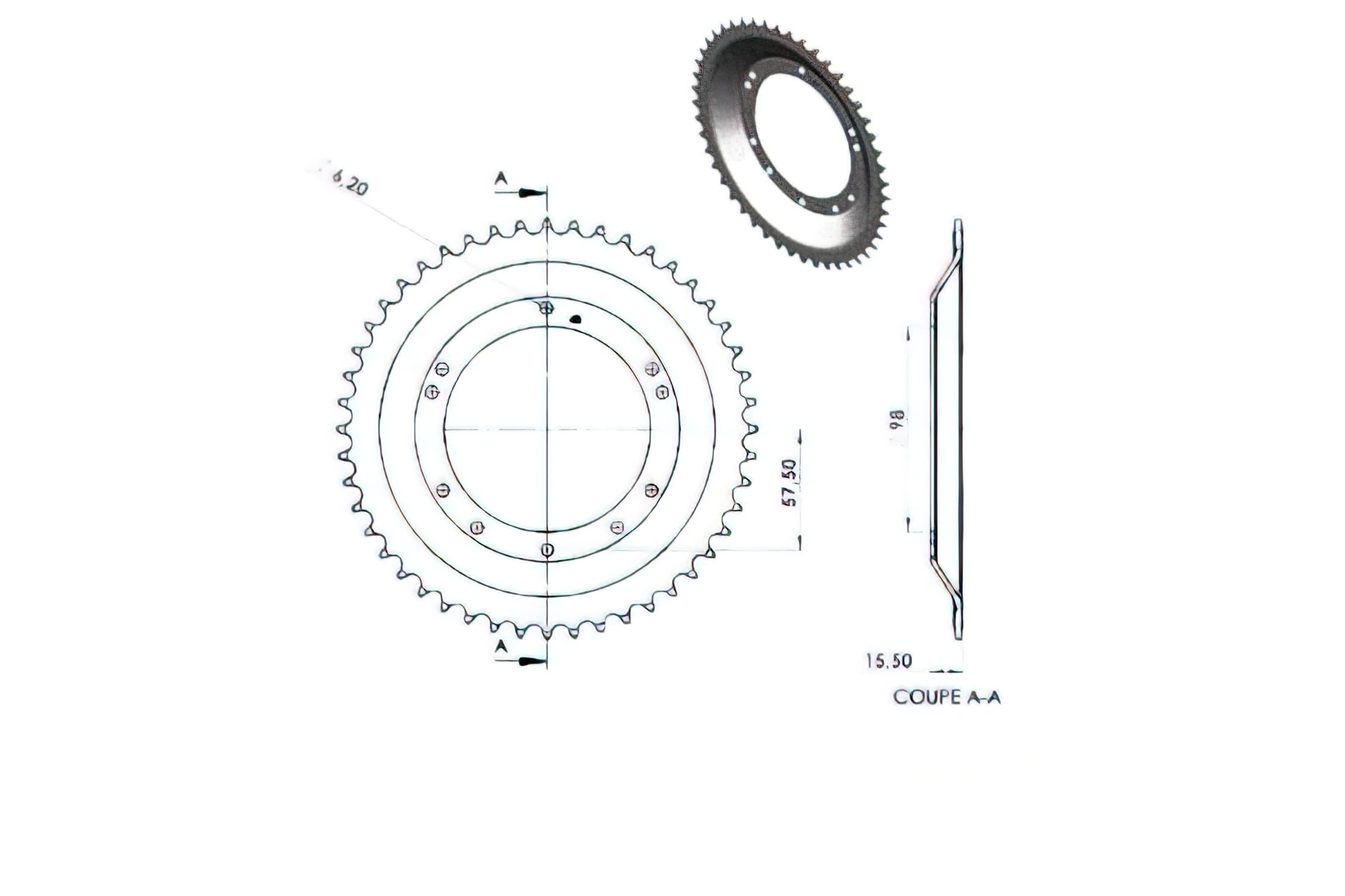 CGN2951 Crown 48 Teeth Peugeot 103 SP / SPX (Grimeca Rim)