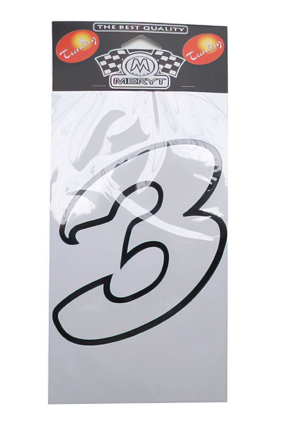 STICK-1281 White Number “3” Sticker (h. 13 cm)