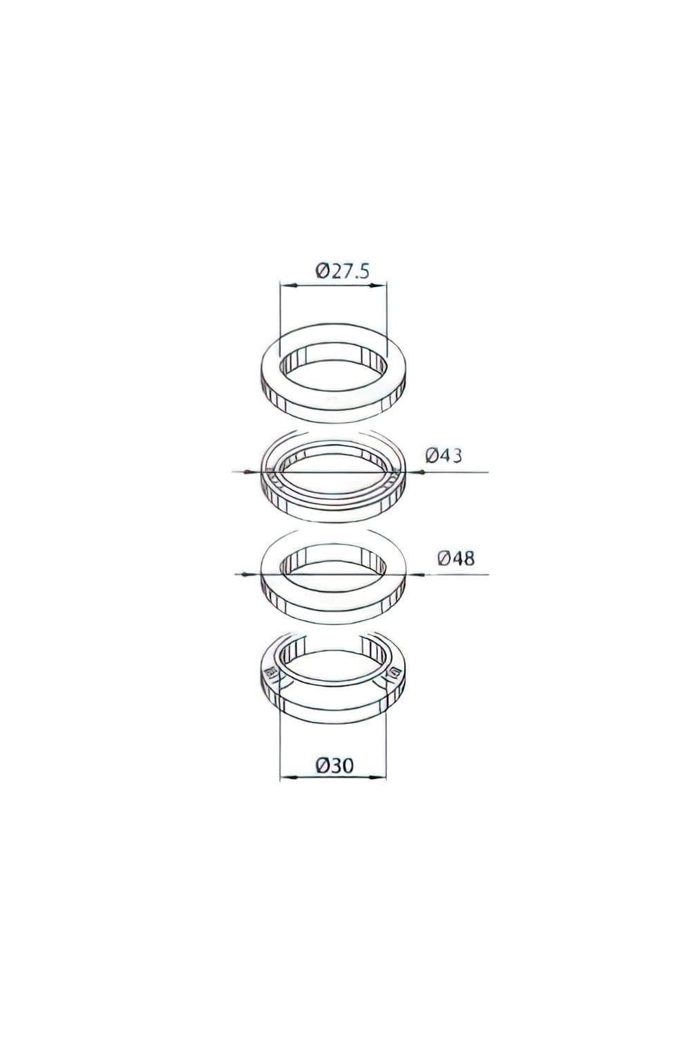 CGN493098 Serie Cuscinetti Sterzo Yamaha DT / X-Limit