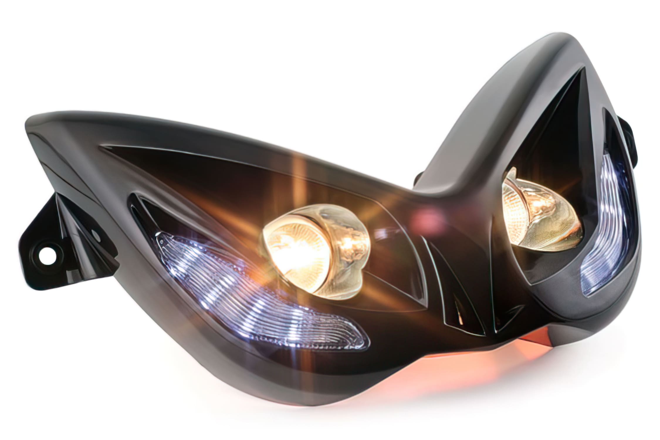 STR-608.34/BK EVO 2 Double Headlight Mask with Blue LEDs MBK Nitro / Yamaha Aerox black