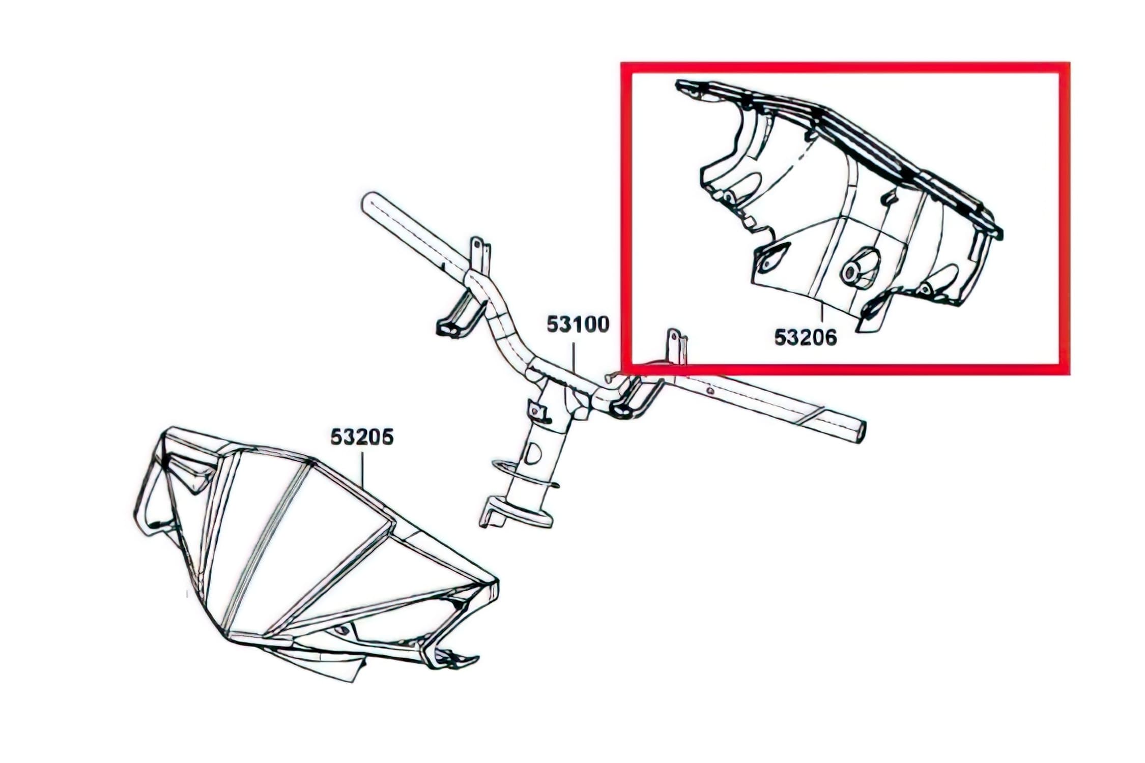 53206-LGB5-E10-N1R Rear handlebar cover - original spare part Kymco Agility RS 50cc