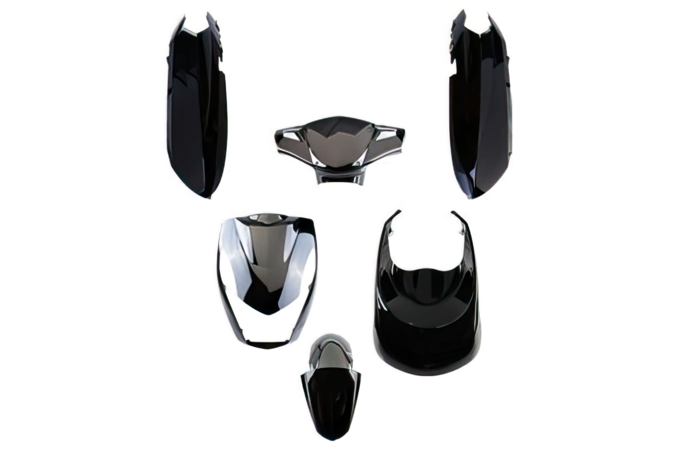 STR-931/BK 6-piece fairing kit black metallic Peugeot Kisbee up to 2017