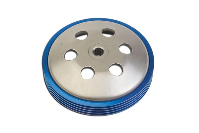 L-SP640145 Racing Clutch Bell 107mm blue Piaggio / Peugeot / Honda / GY6 / Kymco