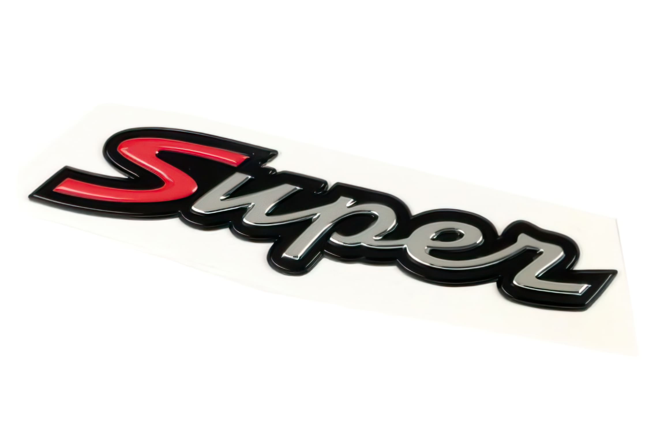 OE-PIA672498 Logo arrière "Super" à coller 110x20mm Vespa GTS/GTS Super 125-300cc