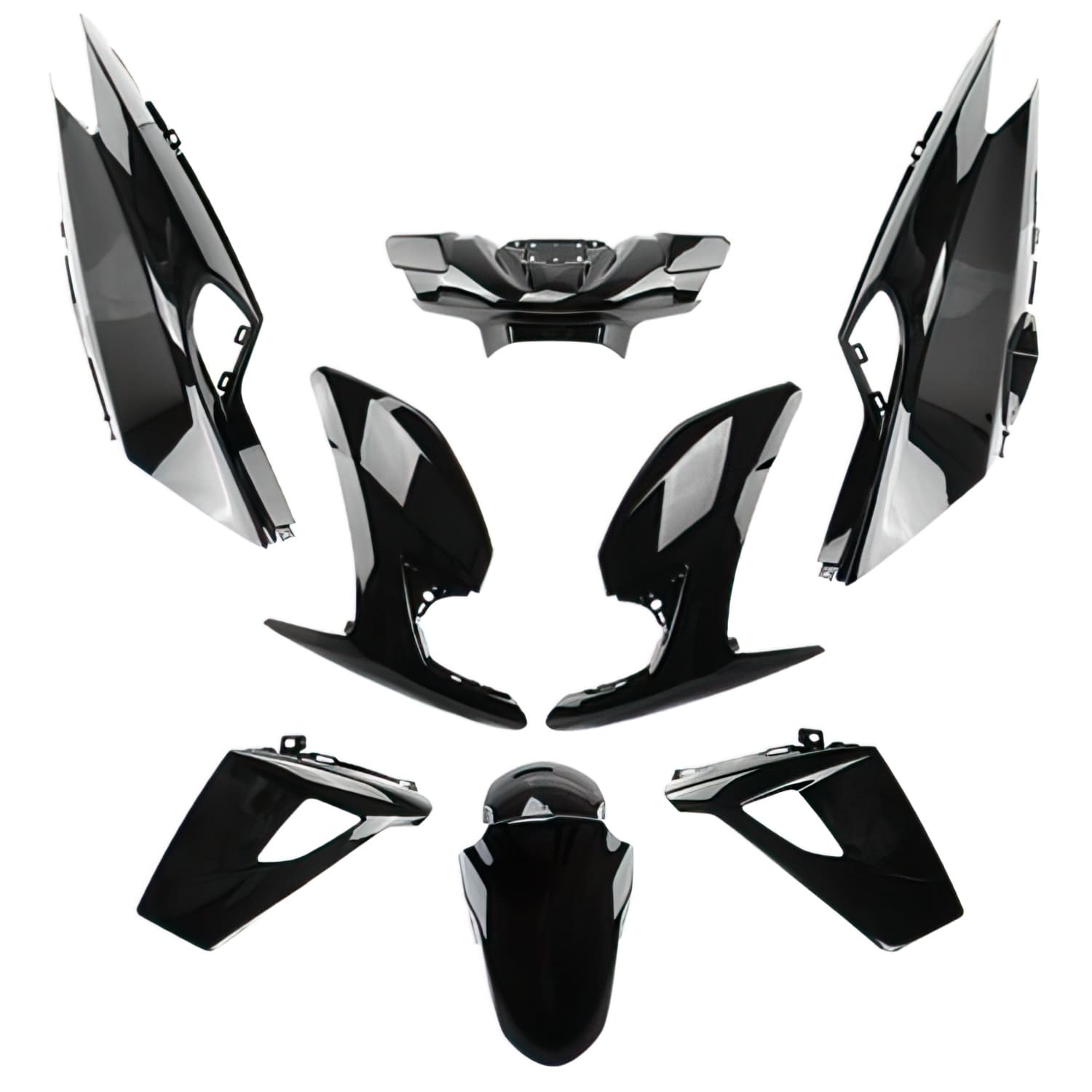 STR-925.20/BK 8-piece black fairing kit for Peugeot Speedfight 4