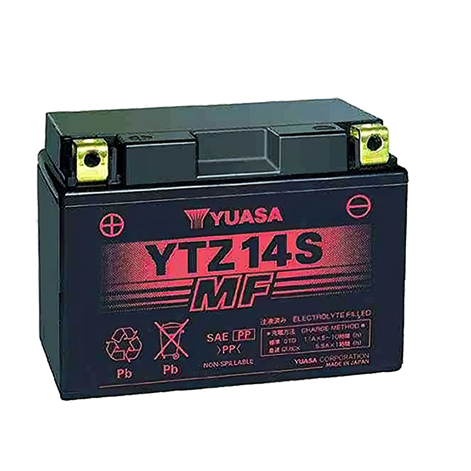 YUA36173 Yuasa YTZ14S WET MF Gel Maintenance Free Battery - Ready to Install