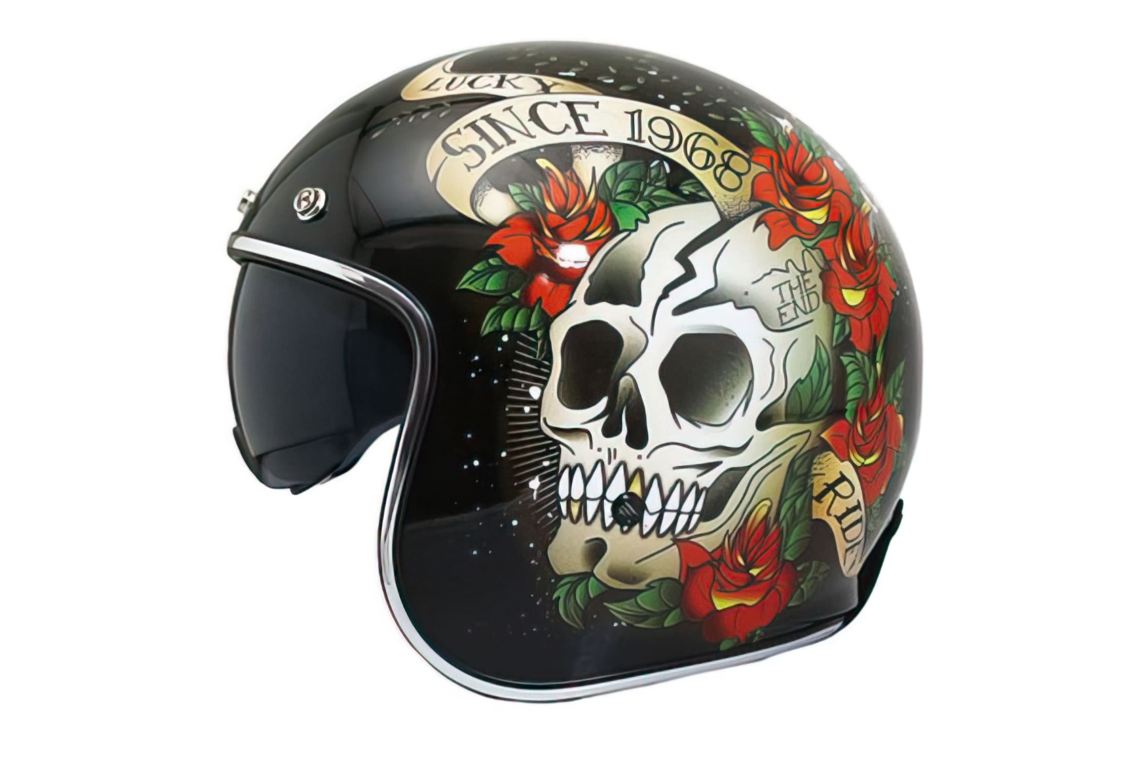 MT-154788 MT Le Mans 2 SV Skull &amp; Roses Jet Helmet black, XXL