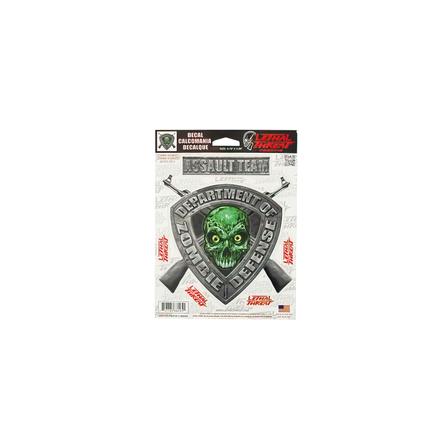 LT88095 Lethal Threat Zombie Defense sticker 15x20cm green