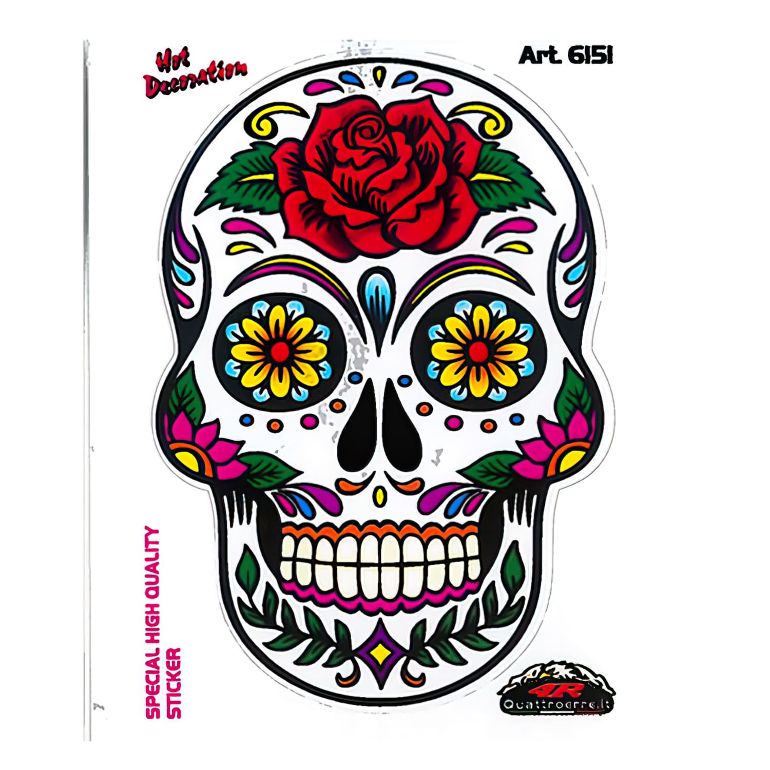 CGN500714 Mexican Skull Sticker 10x12cm