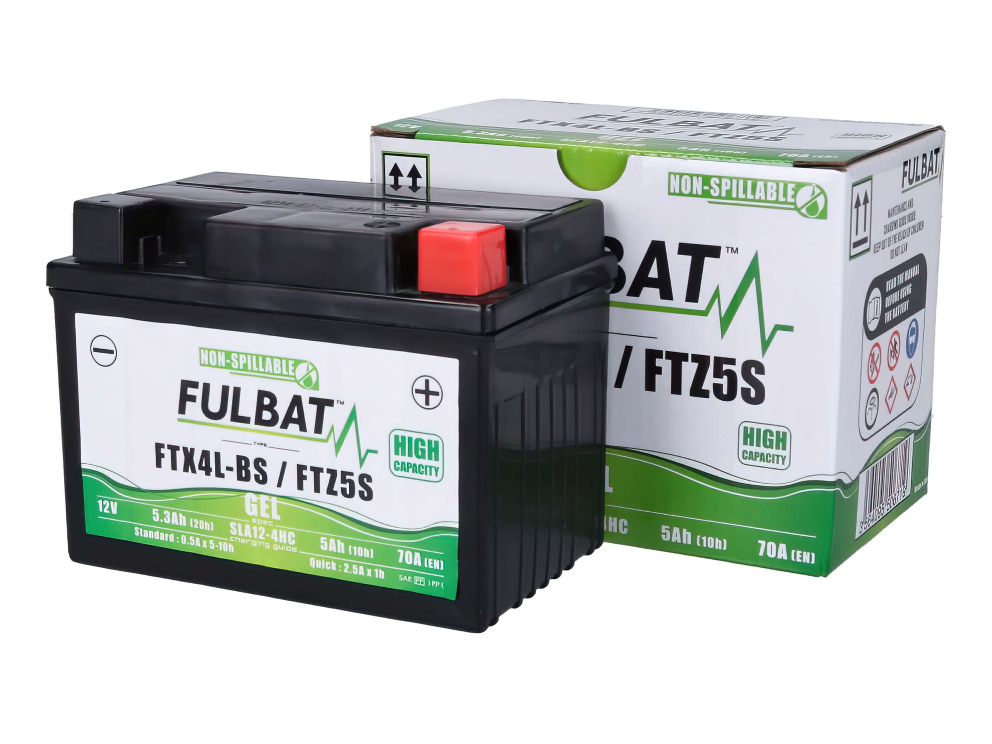 FB550671 Batteria Fulbat FTX4L-BS / FTZ5S SLA (Gel) senza manutenzione - pronto per l'installazione