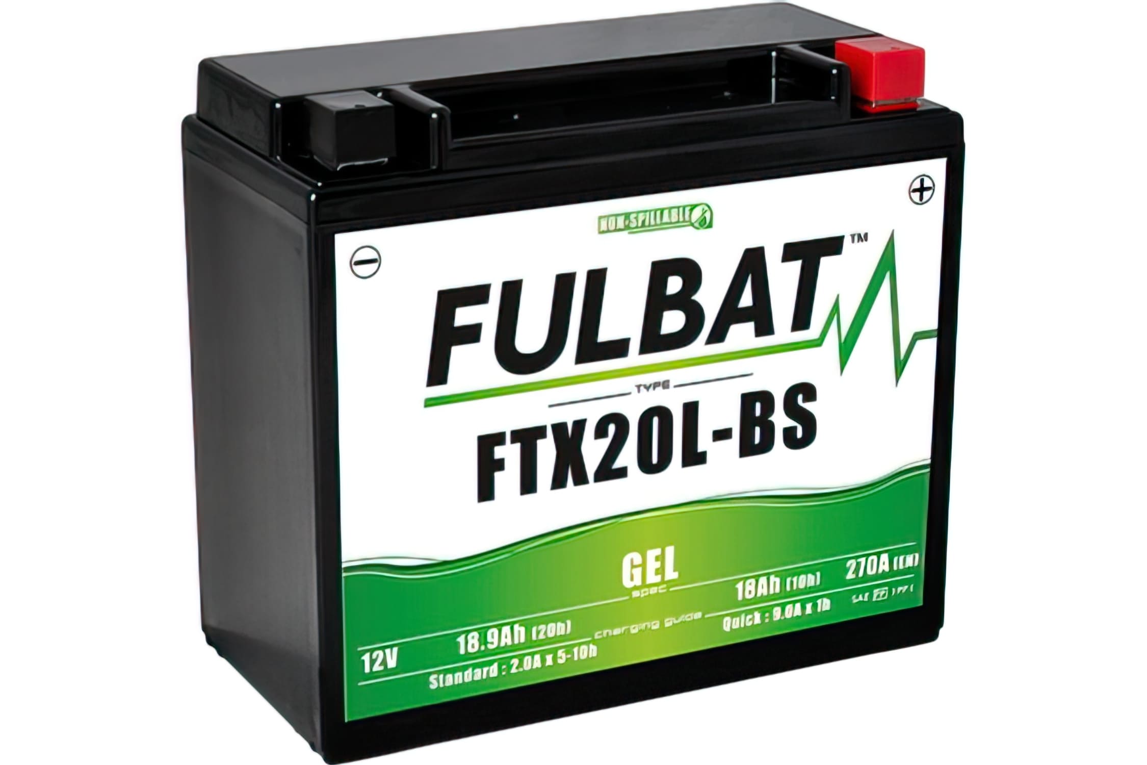 FB550924 Batteria Fulbat FTX20L-BS 12V - 18Ah Gel senza manutenzione - pronto per l'installazione