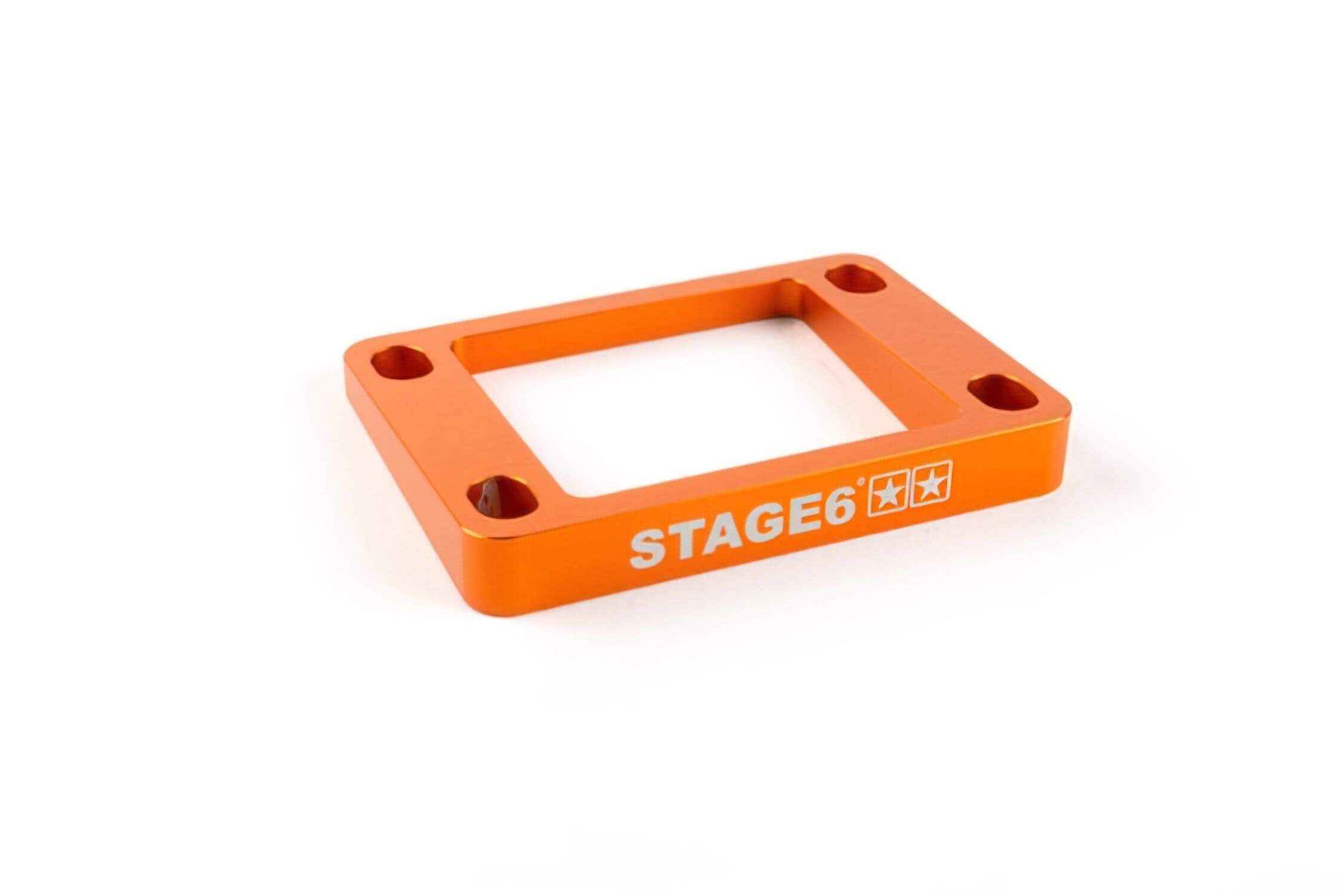 S6-3318804/OR Piastra per valvola Stage6 R/T 5mm angolo 5° Derbi / Minarelli AM6 arancio