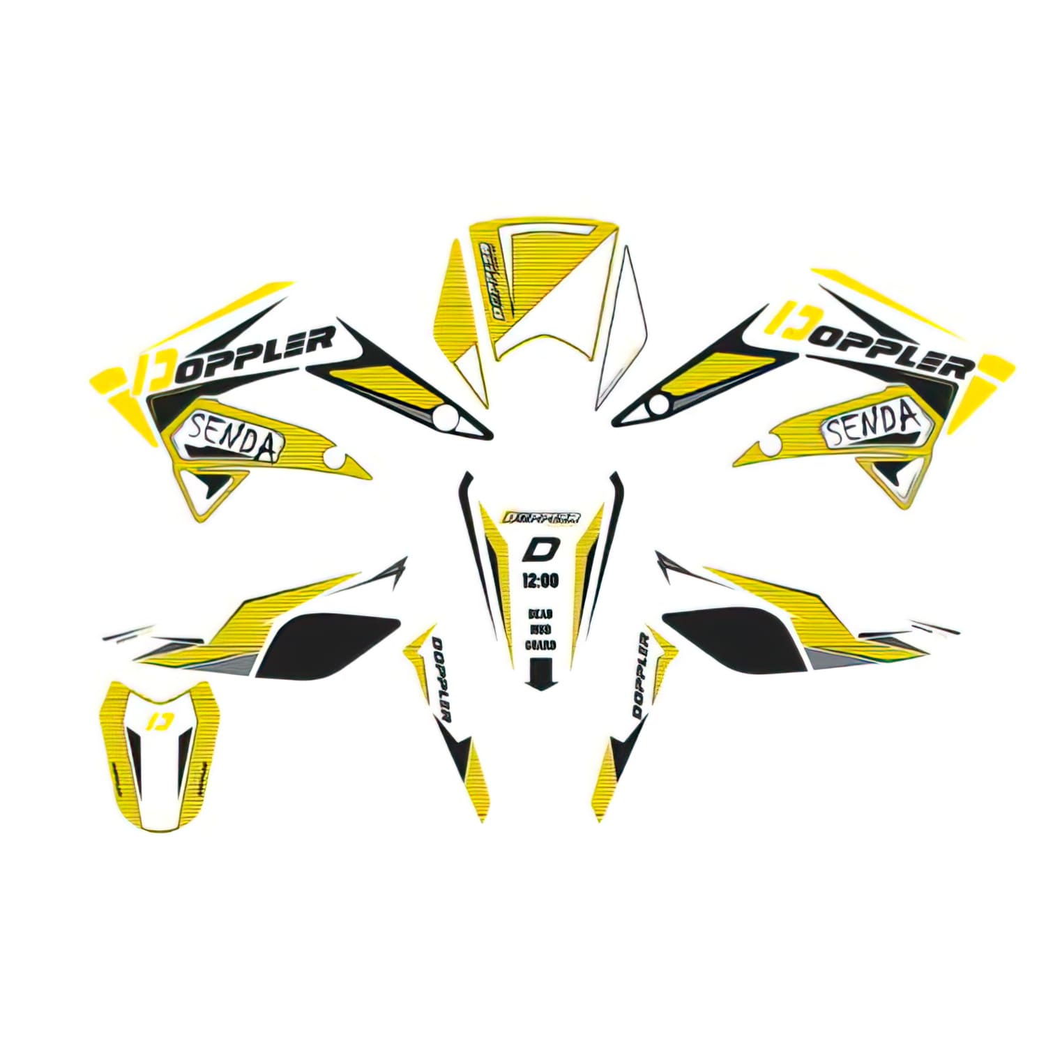 CGN501898 Deco Kit Doppler white / black / yellow Derbi Senda after 2011