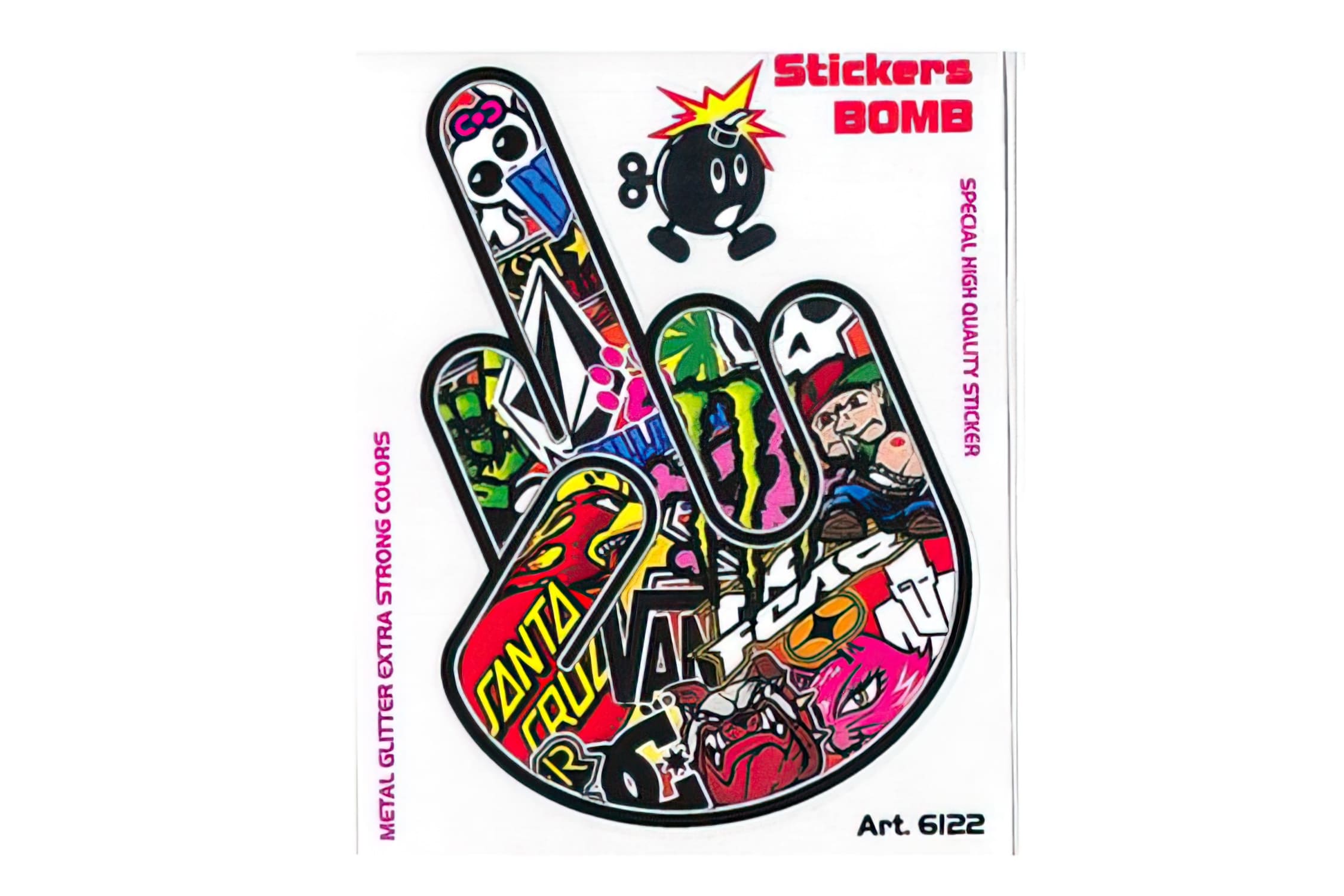 STR-151.03 Sticker Bomb middle finger 10x12cm