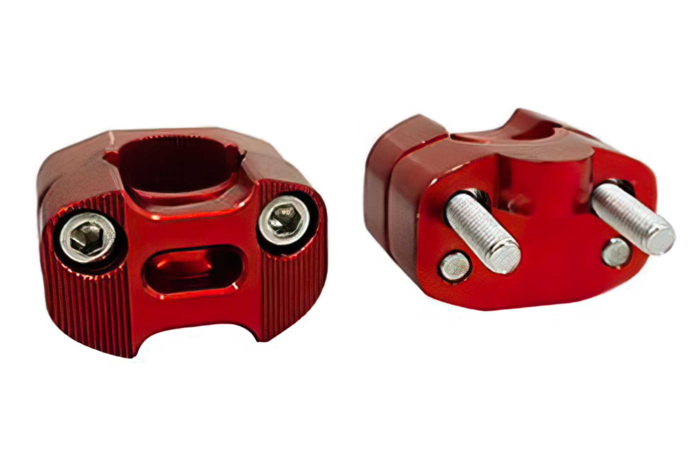 STR-009.02/RE Supporto / Fascette Manubrio D.28,6mm rosso