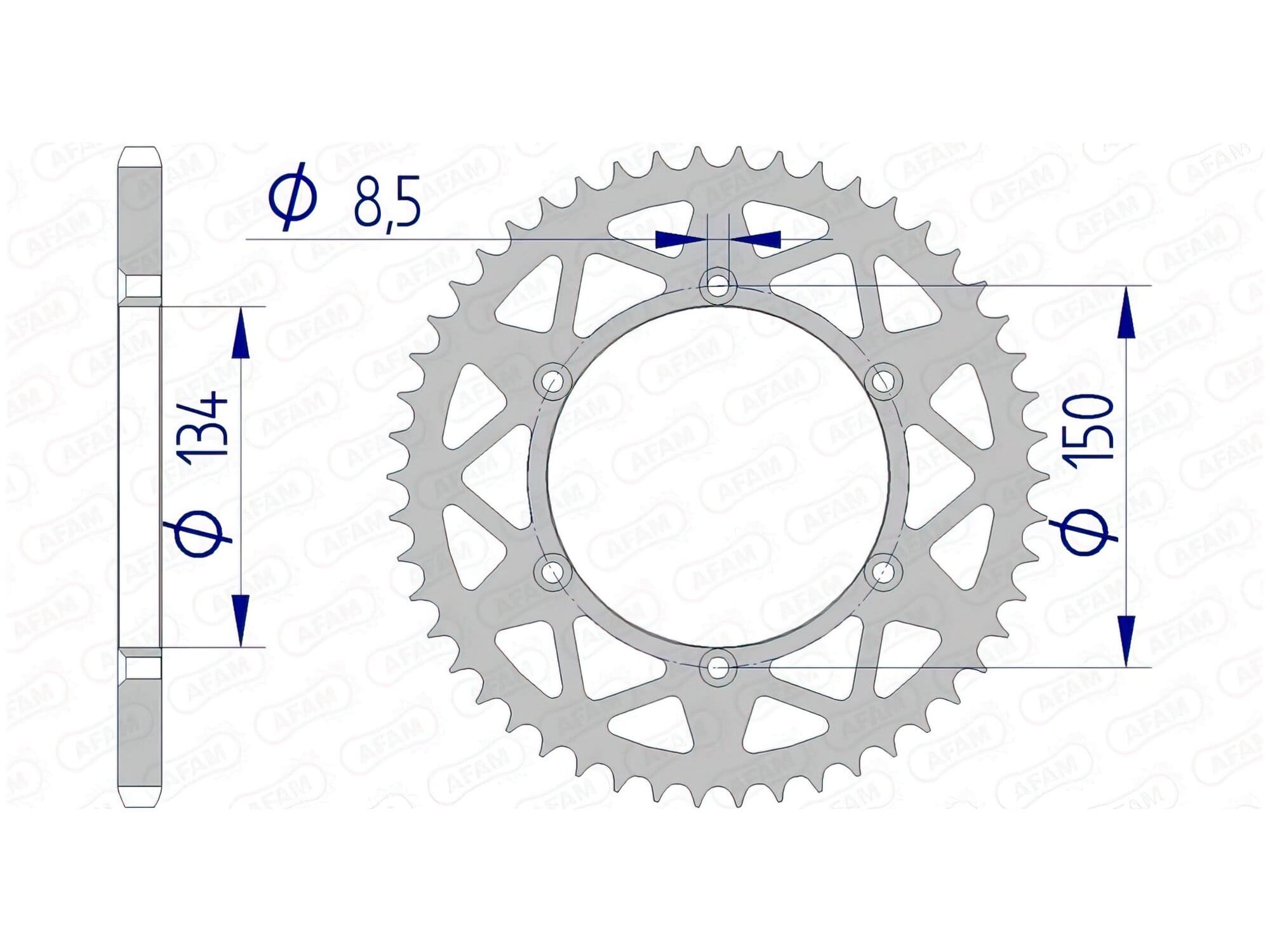 1074602002 Corona Afam alluminio Z51 Kawasaki KX / KXF