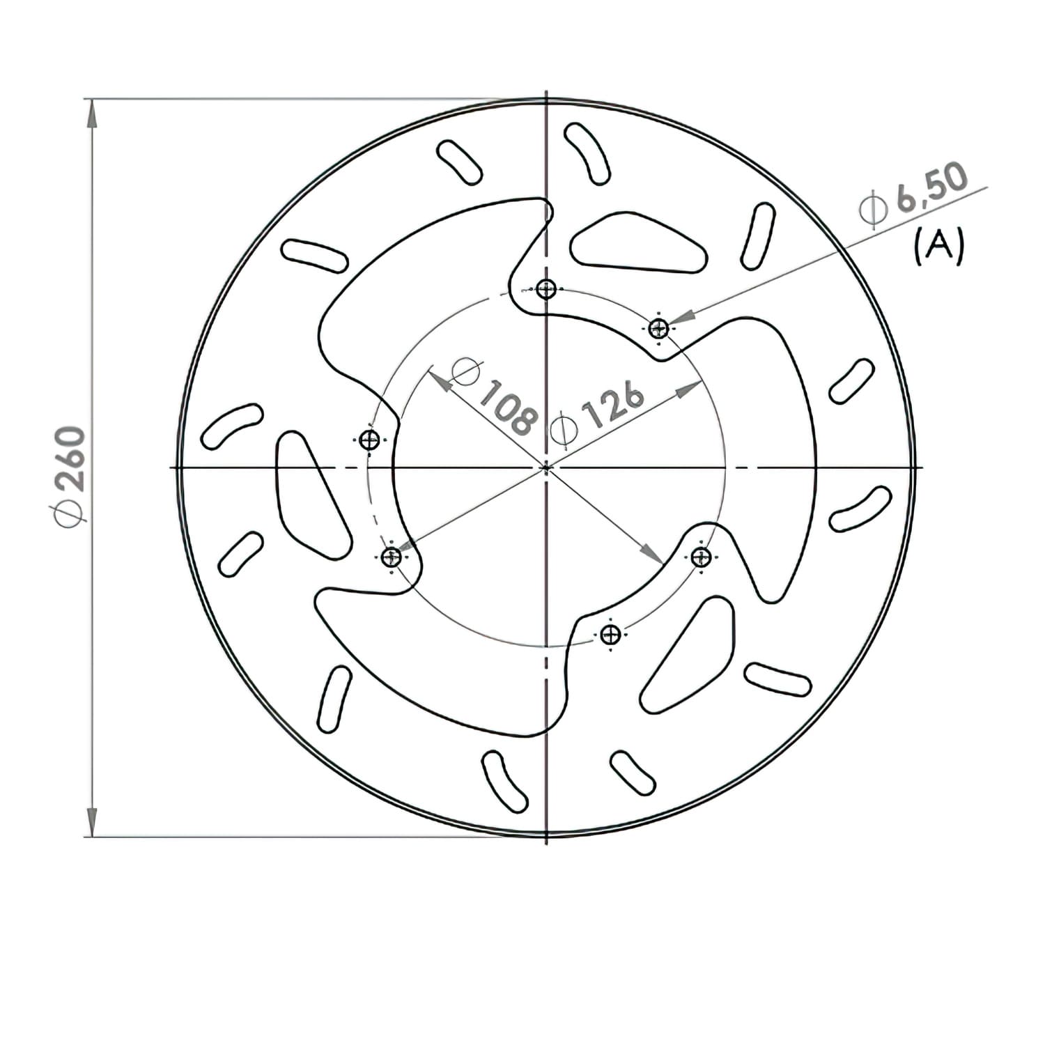 NG013 Disco Freno anteriore 260mm NG Brake Disc Rieju SMX / MRX