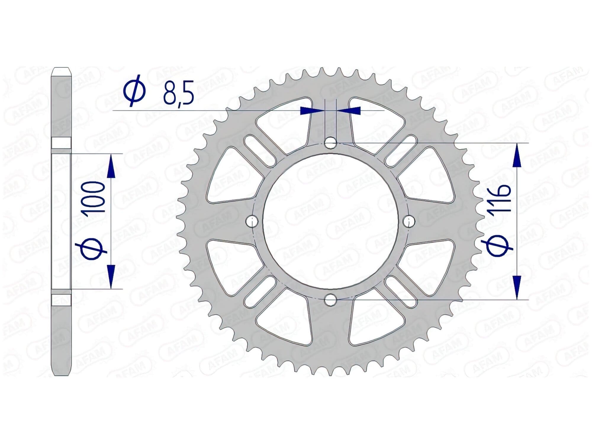 1074596003 Corona Afam 420 alluminio 51 detns KX 80 / 85