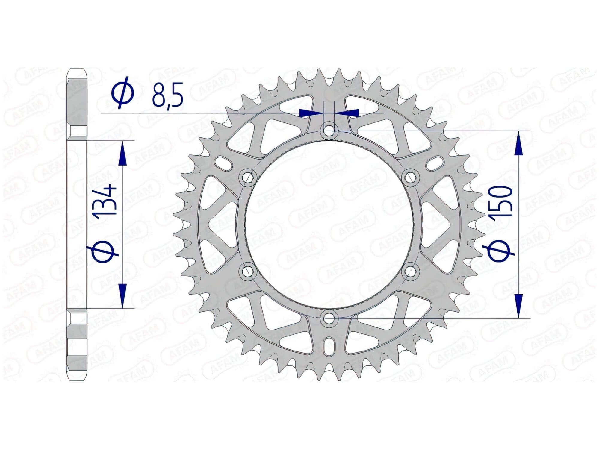 1074600005 Corona Afam alluminio autopulente Z51 Kawasaki KX / KXF