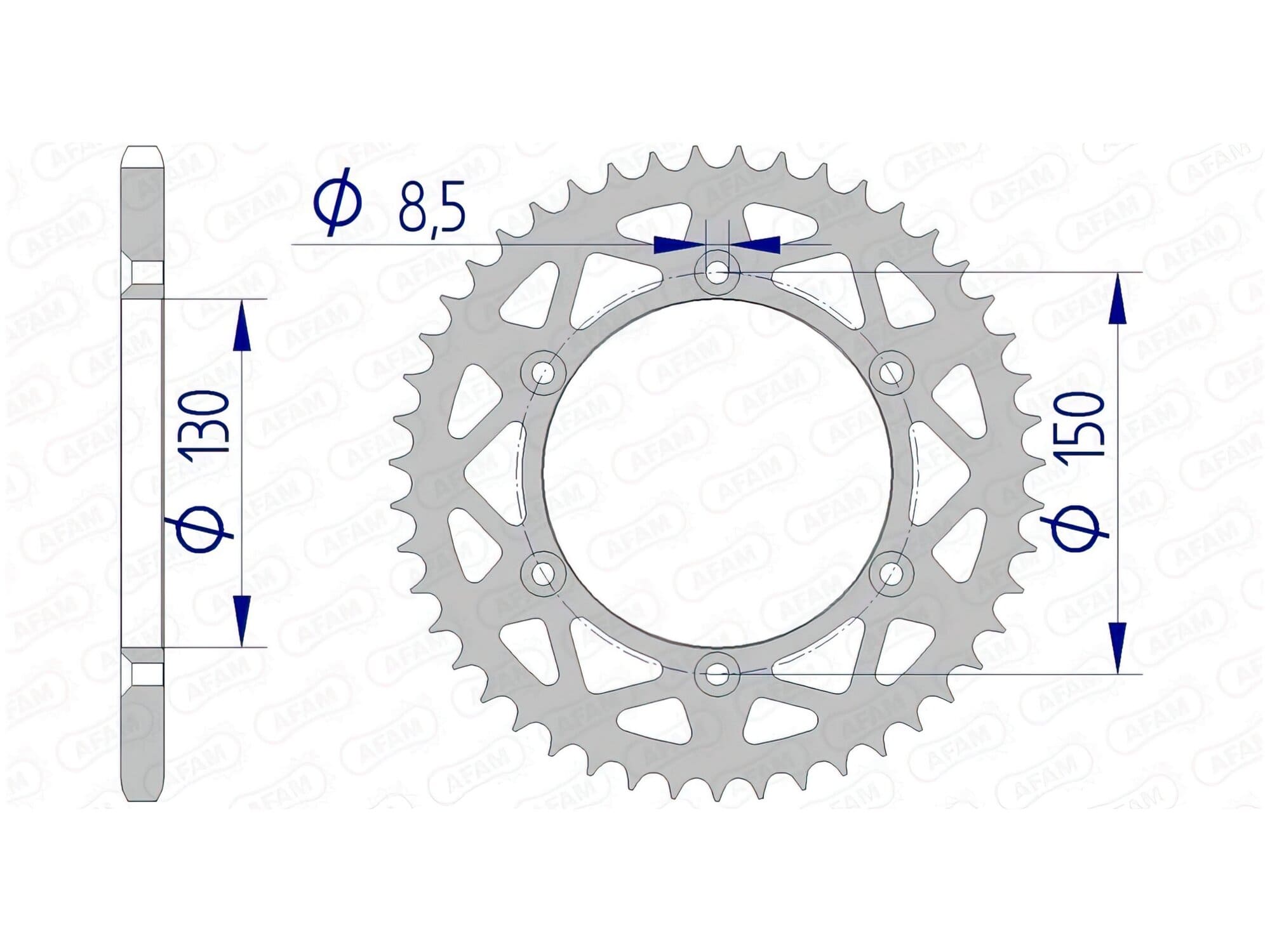 1074471004 Corona Afam alluminio Z50 Yamaha YZ / YZF