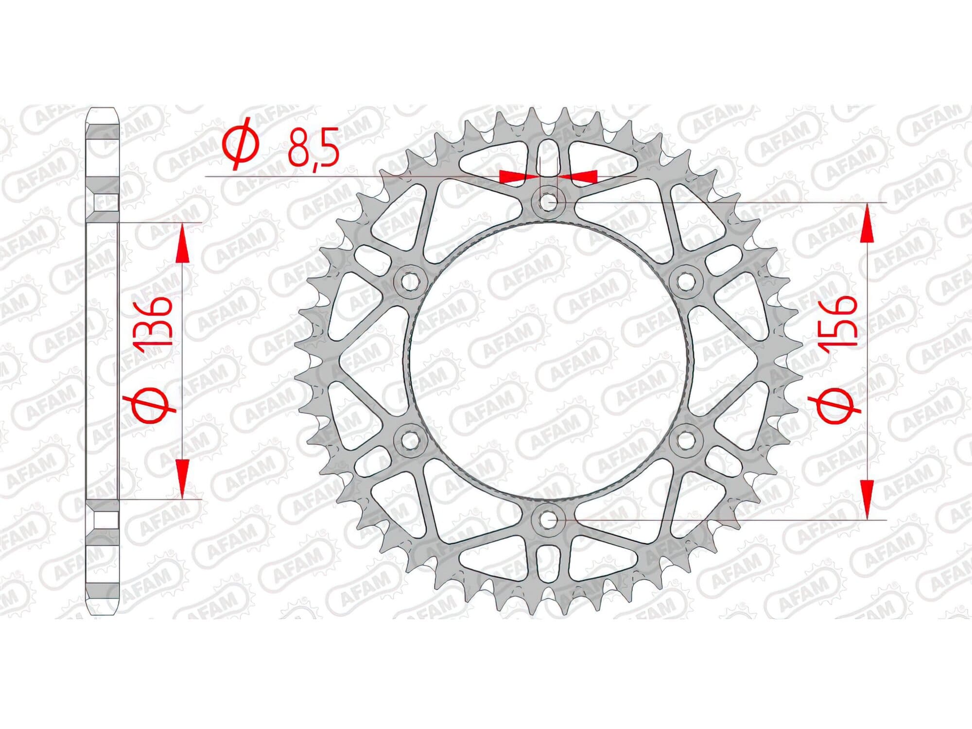 1074496003 Afam self-cleaning steel crown Z50 Beta / Sherco