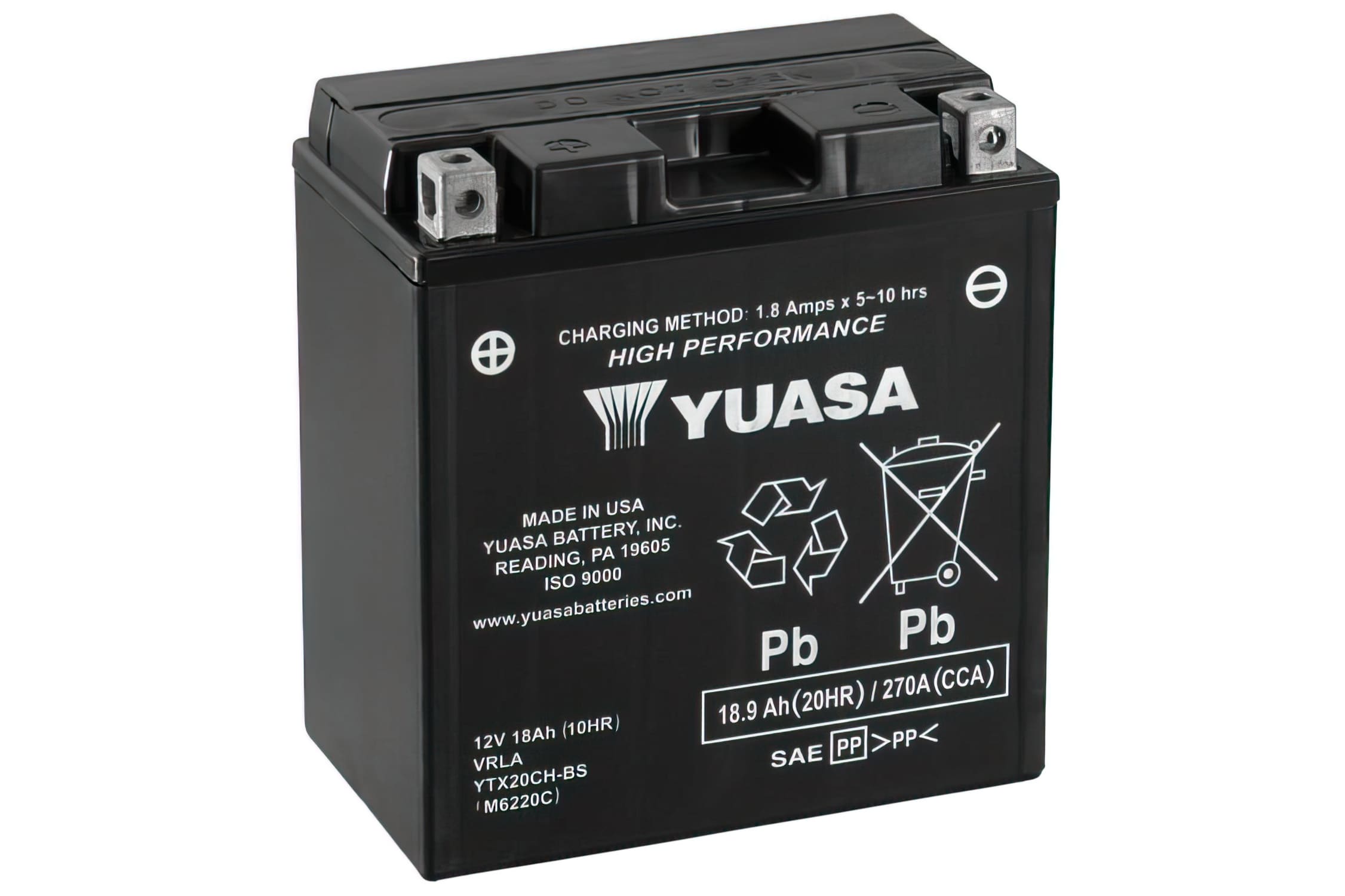 YUA36194 Yuasa YTX20CH-BS DRY MF Maintenance Free Battery - Ready to Install