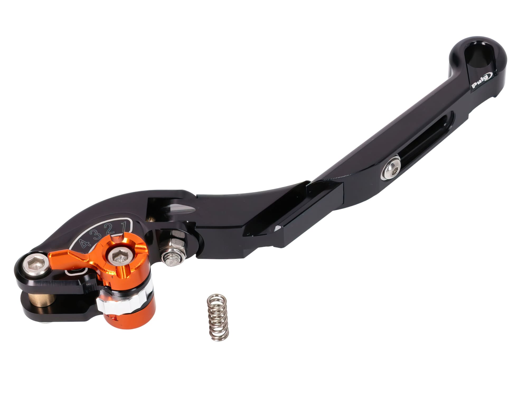 PUI19-NNT Puig 2.0 Adjustable Folding Extendable Front Brake Lever Black / Orange