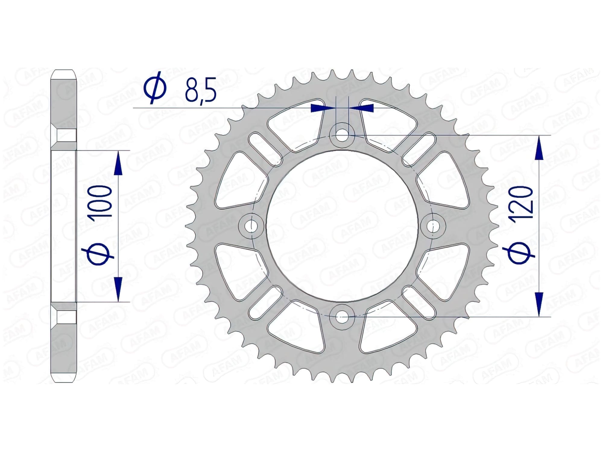 1074533002 Afam 428 aluminum crown Z47 RM / YZ 85