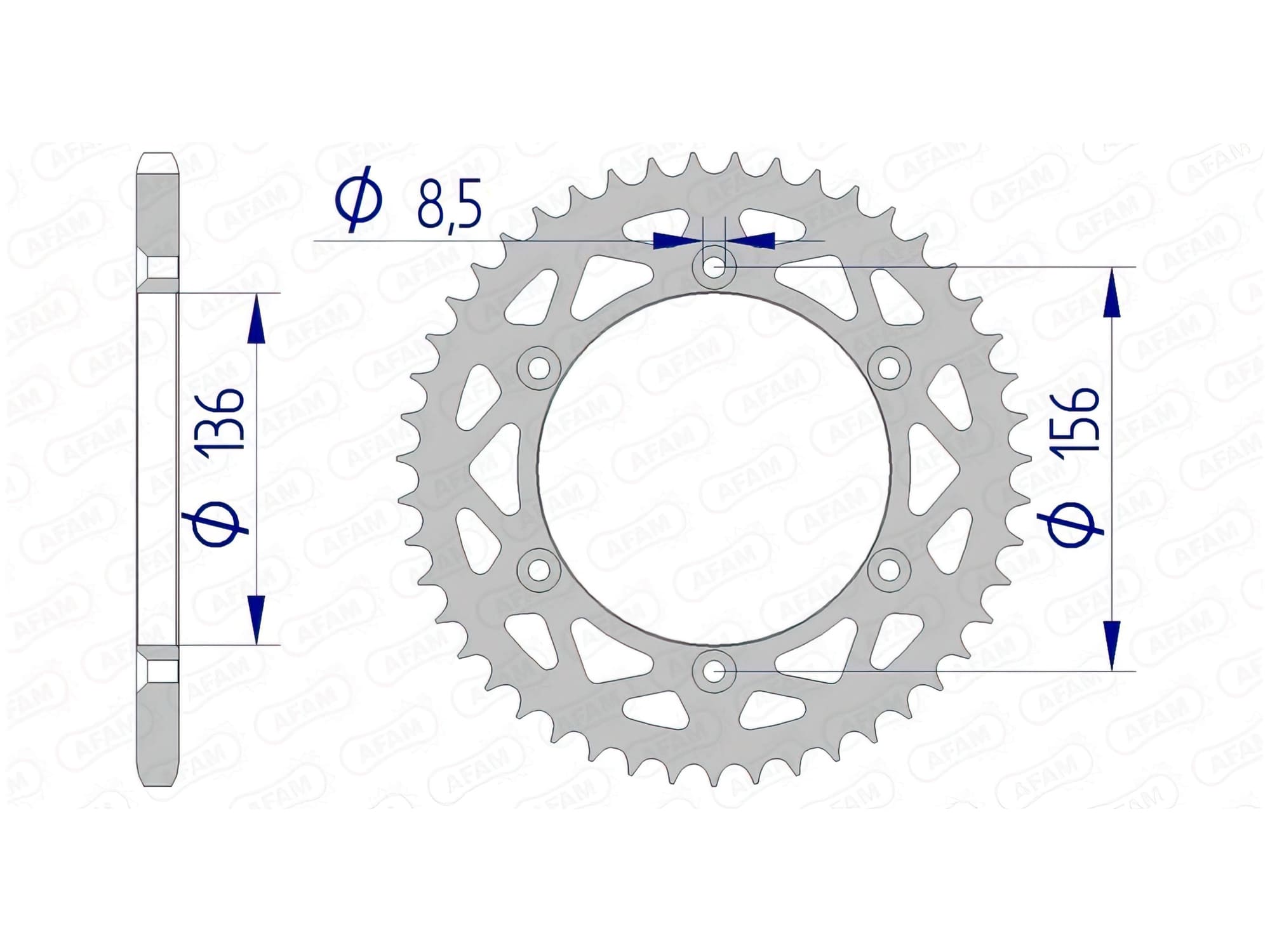 1074539012 Corona Afam alluminio Z50 GasGas / Husqvarna