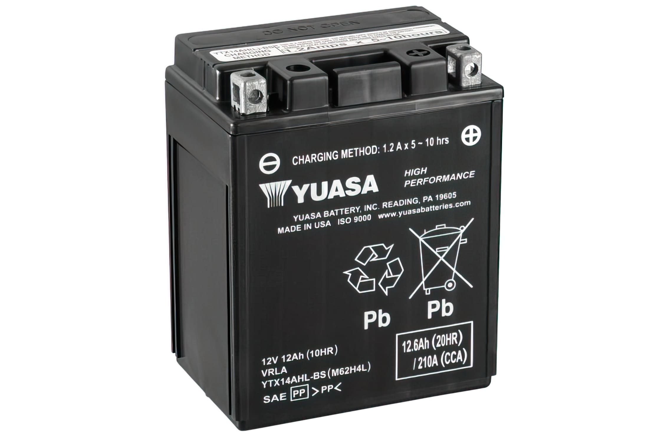 YUA36255 Yuasa YTX14AHL-BS DRY MF Maintenance Free Battery - Ready to Install