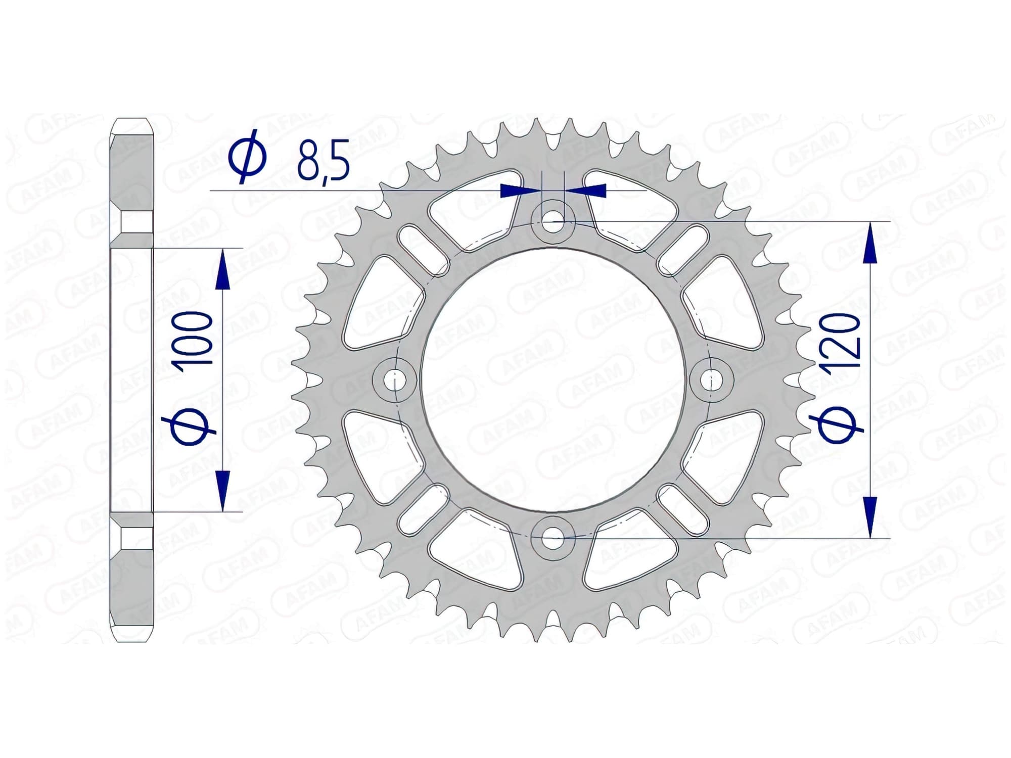 1074532002 Afam 428 self-cleaning aluminum crown Z48 RM / YZ 85