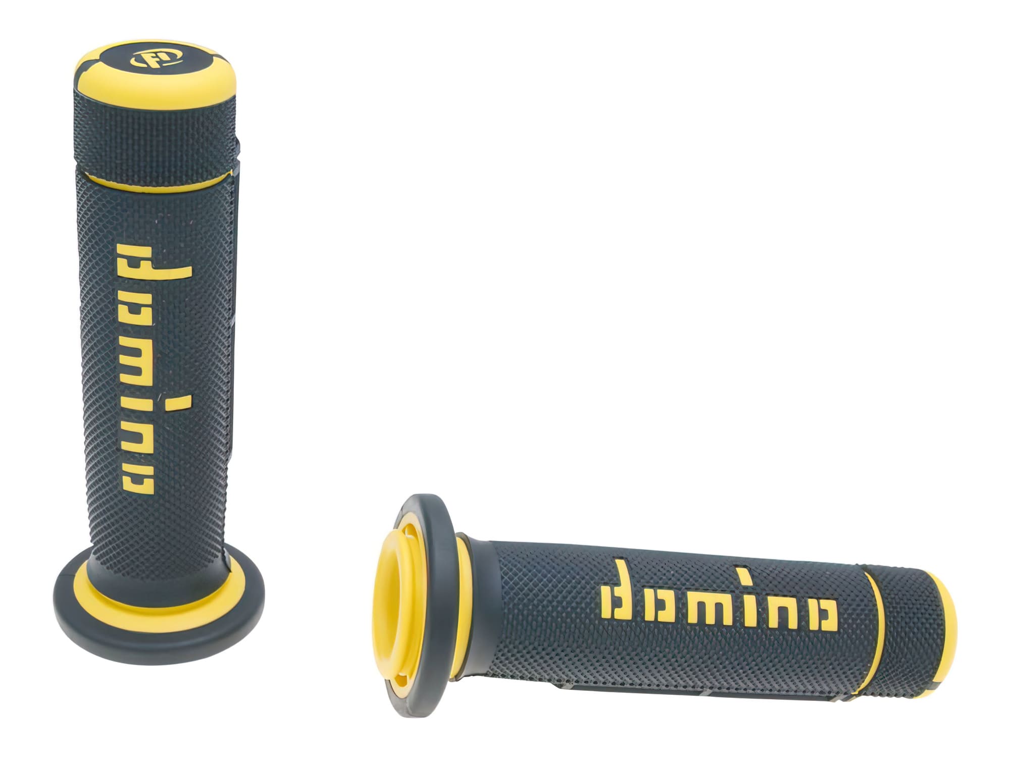 DOM37199RP Manopole Domino A180 ATV gas al pollice 22/22mm nero-giallo