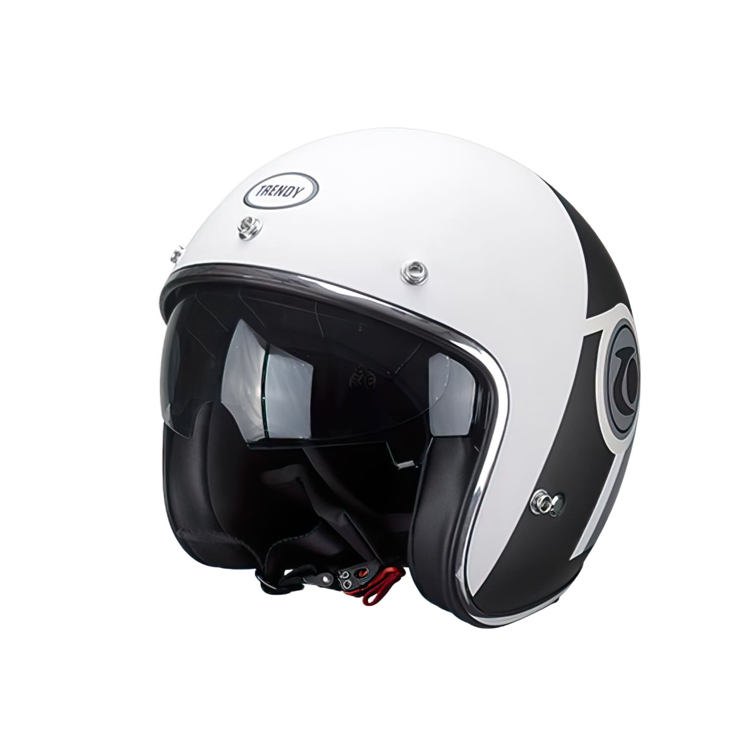 CGN505883 Jet helmet with sun visor Trendy T-104 Herby white / black / glossy grey XL