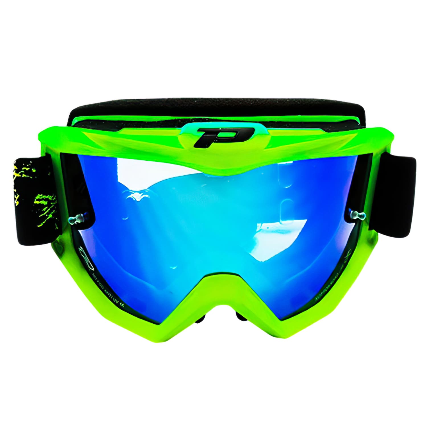 PG3204-489883 Maschera cross ProGrip 3204 FL vetro specchiato verde fluo