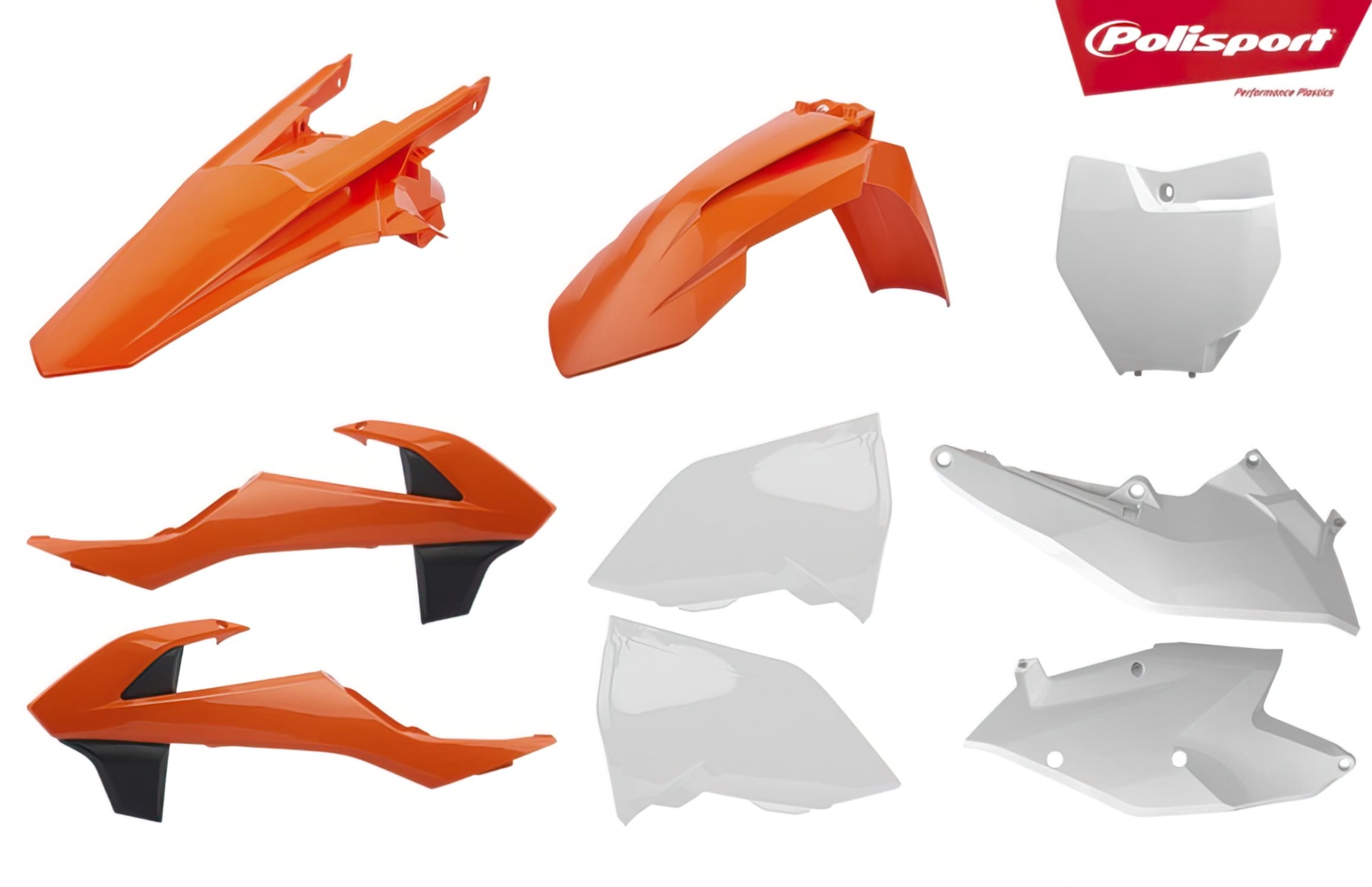 POL-8412700002 Polisport Fairing Kit Original Color (2018) Orange / White KTM SX / SX-F