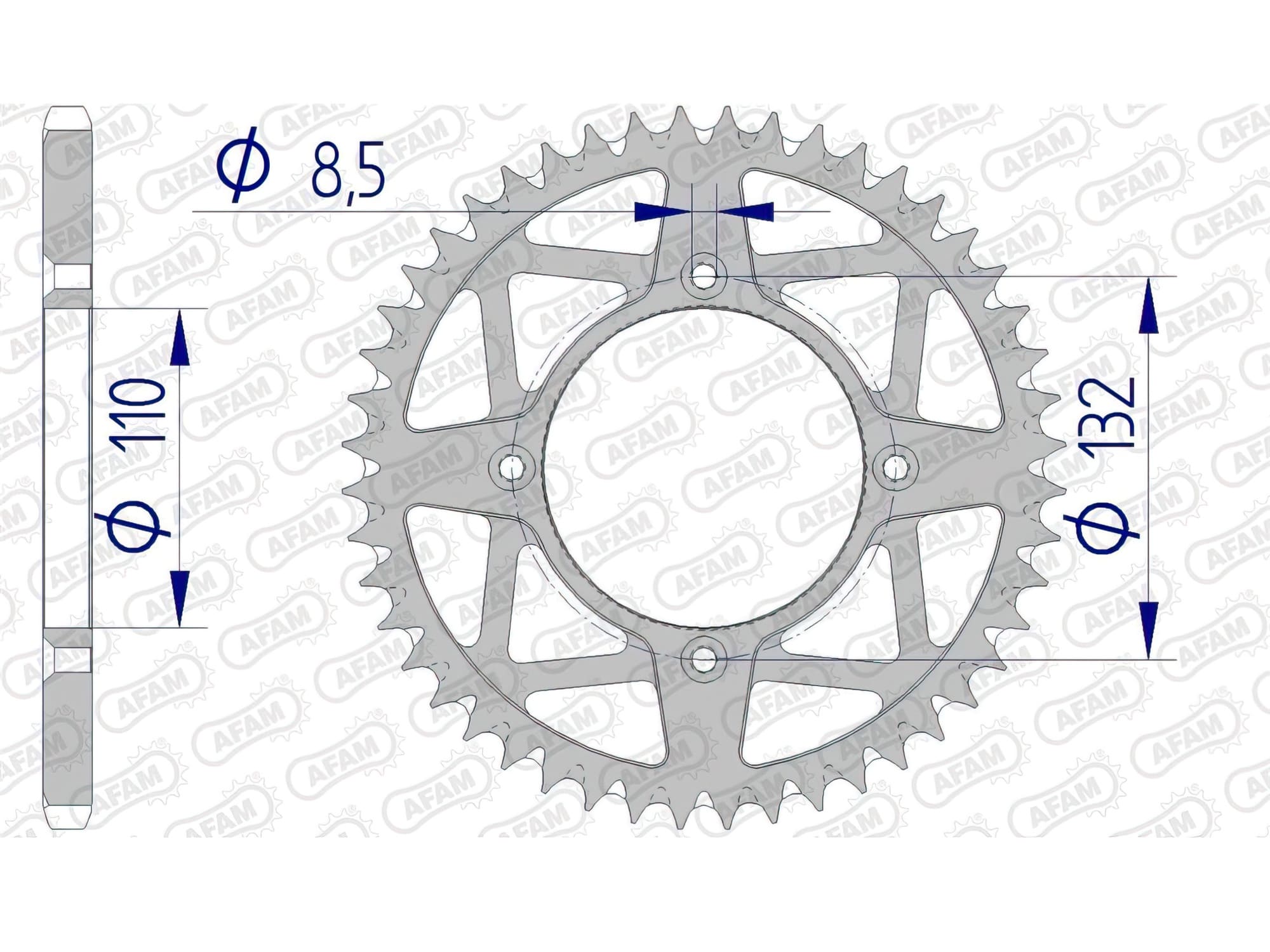 1074737001 Afam aluminum crown Z46 KTM Freeride