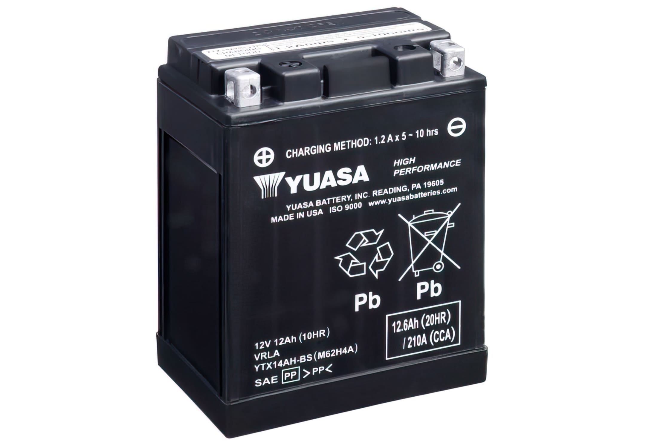 YUA36250 Yuasa YTX14AH-BS DRY MF Maintenance Free Battery - Ready to Install