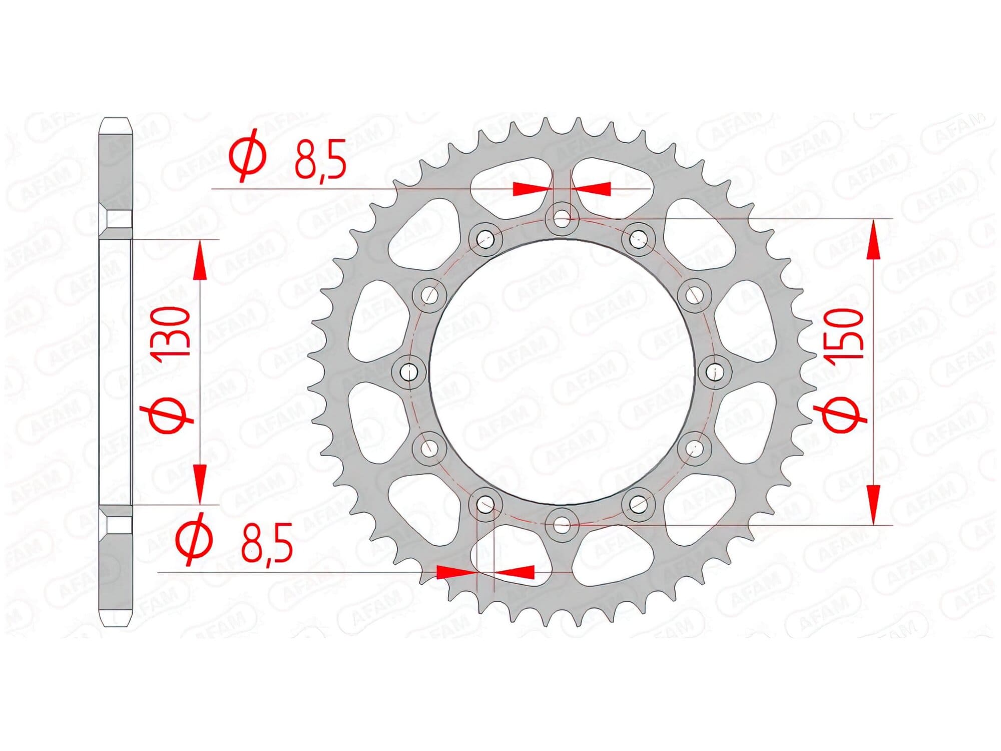 1074432002 Afam steel crown Z50 Yamaha YZ / YZF