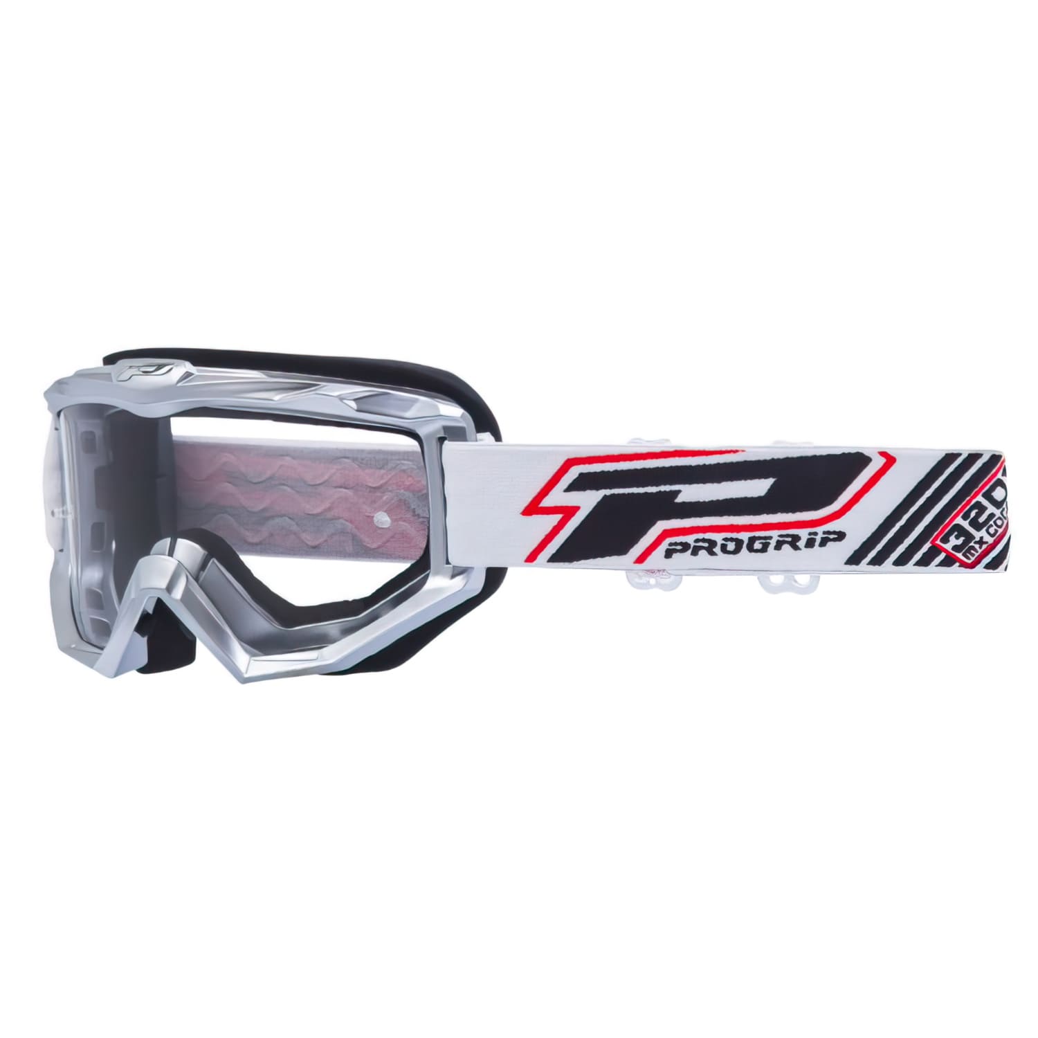 PG3201-30049 Maschera cross ProGrip 3201 trasparente argento