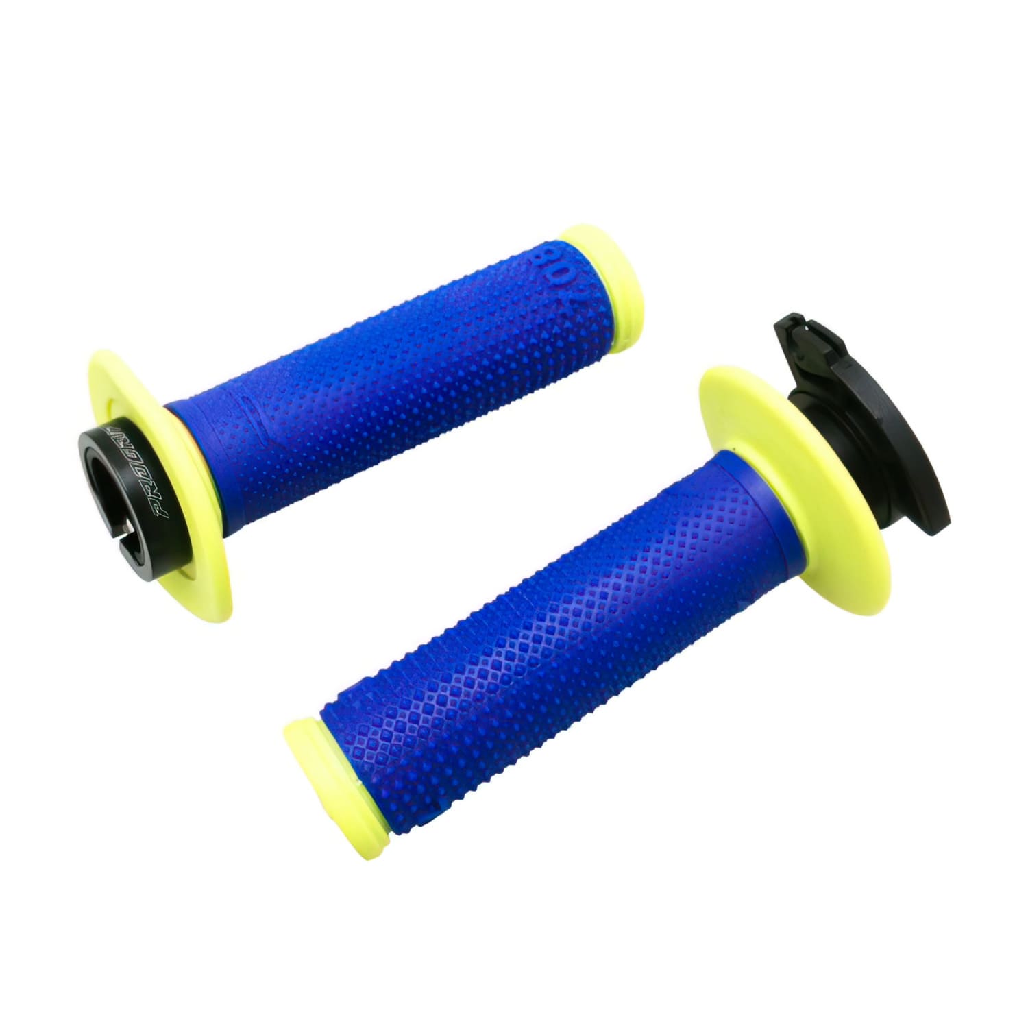 PG708-LO-151655 Manopole ProGrip 708 lock-on con 5 controlli gas giallo fluo/blu