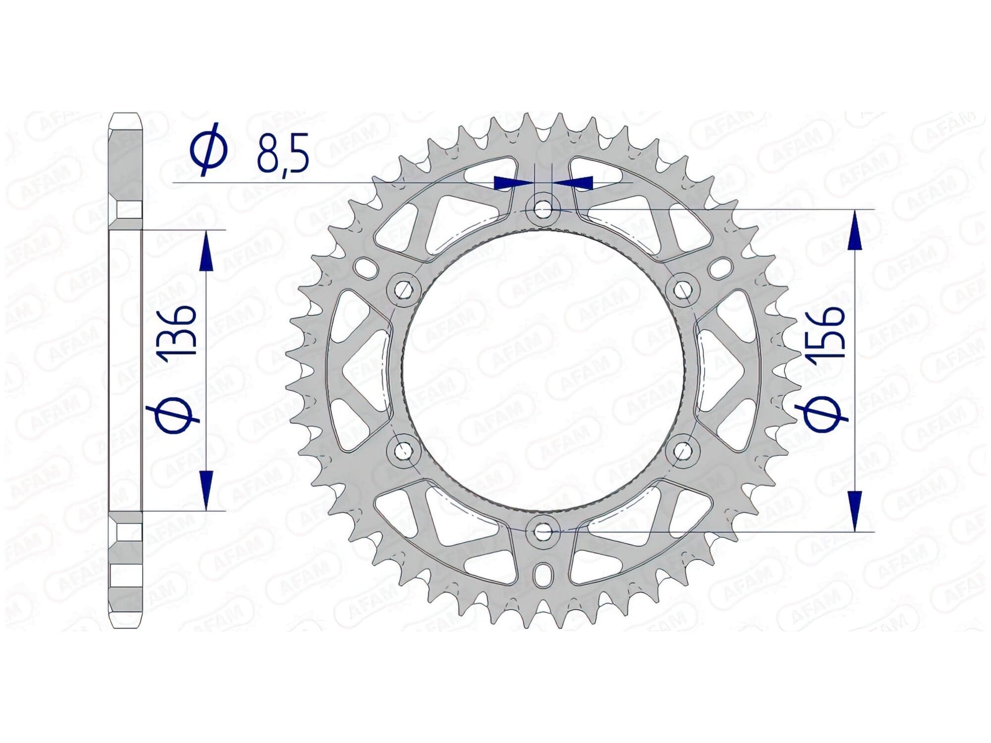 1074538002 Corona Afam alluminio Z49 GasGas / Husqvarna