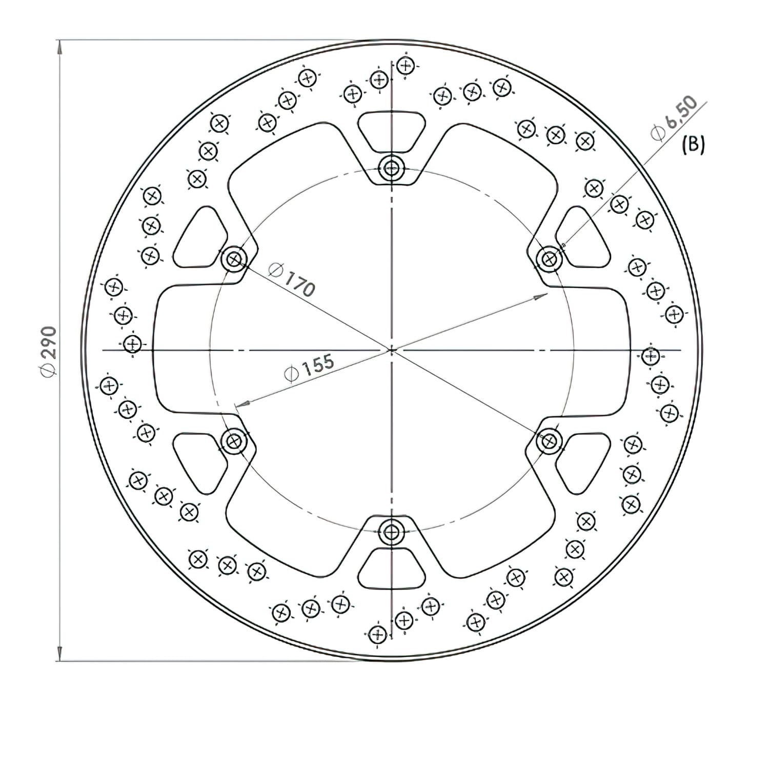 NG688 Disco Freno anteriore 290mm NG Brake Disc Aprilia RS 99'