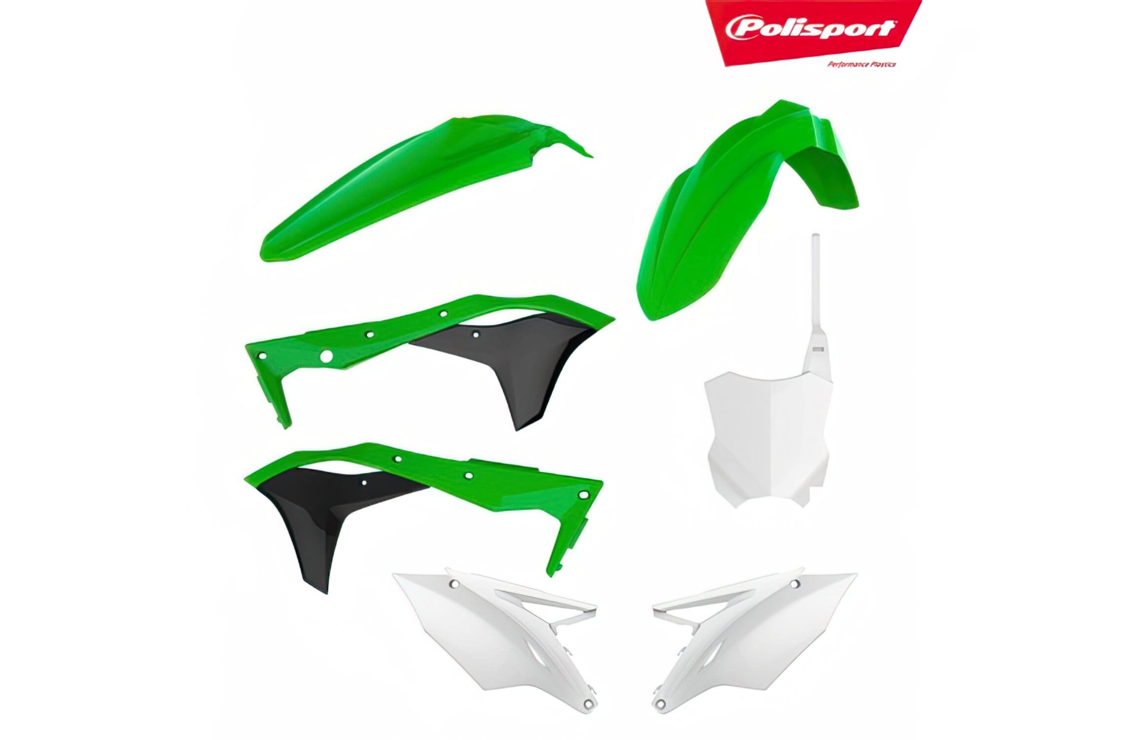 POL-8606800003 Polisport Fairing Kit original color (2017) green / black / white Kawasaki KXF 250