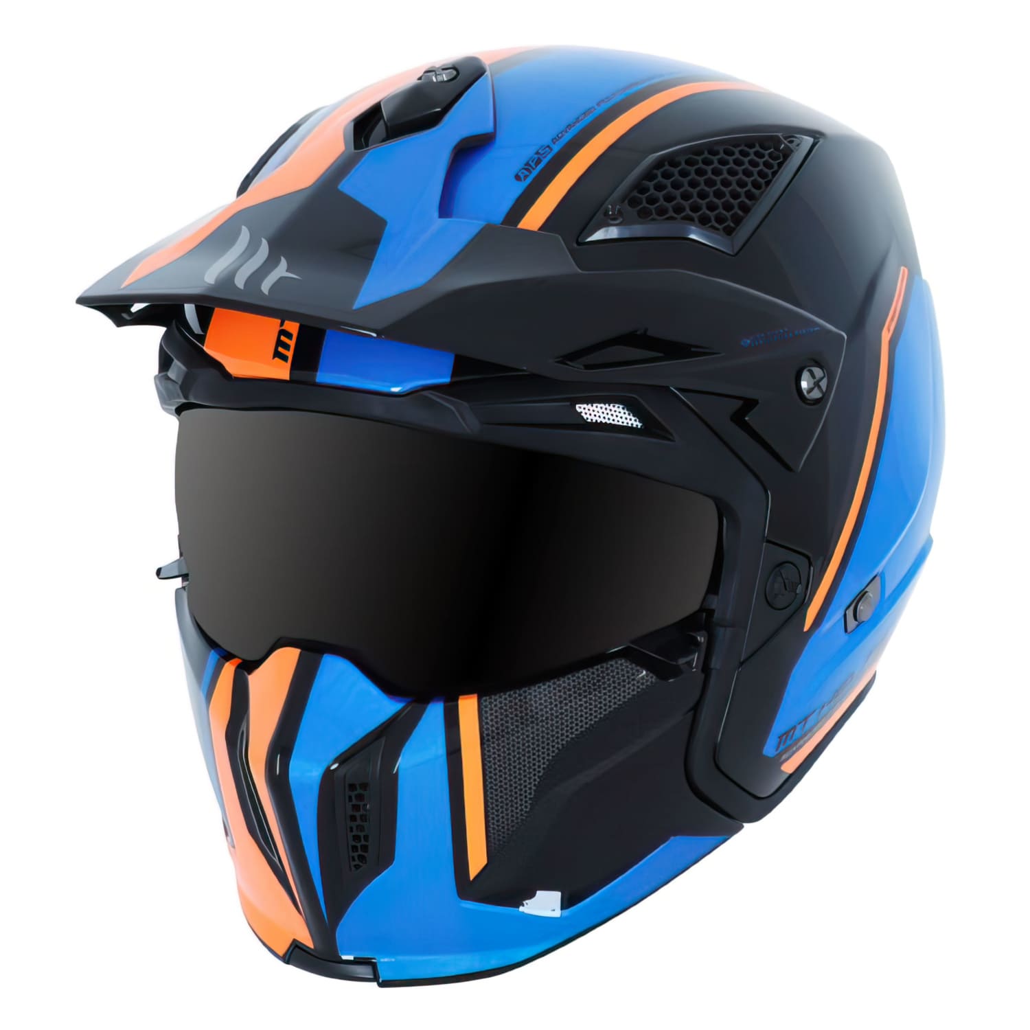 SF-163075 MT Streetfighter SV Twin Trial Helmet Black / Blue / Orange Gloss XXL