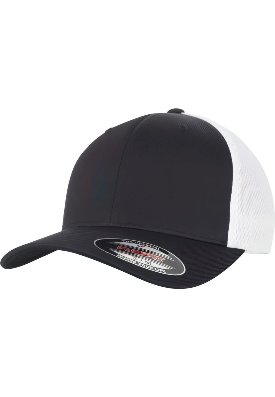 FF-6533T-00826-0053 Ultrafibre &amp; Airmesh 2-Tone Flexfit Trucker Hat Black/White S/M