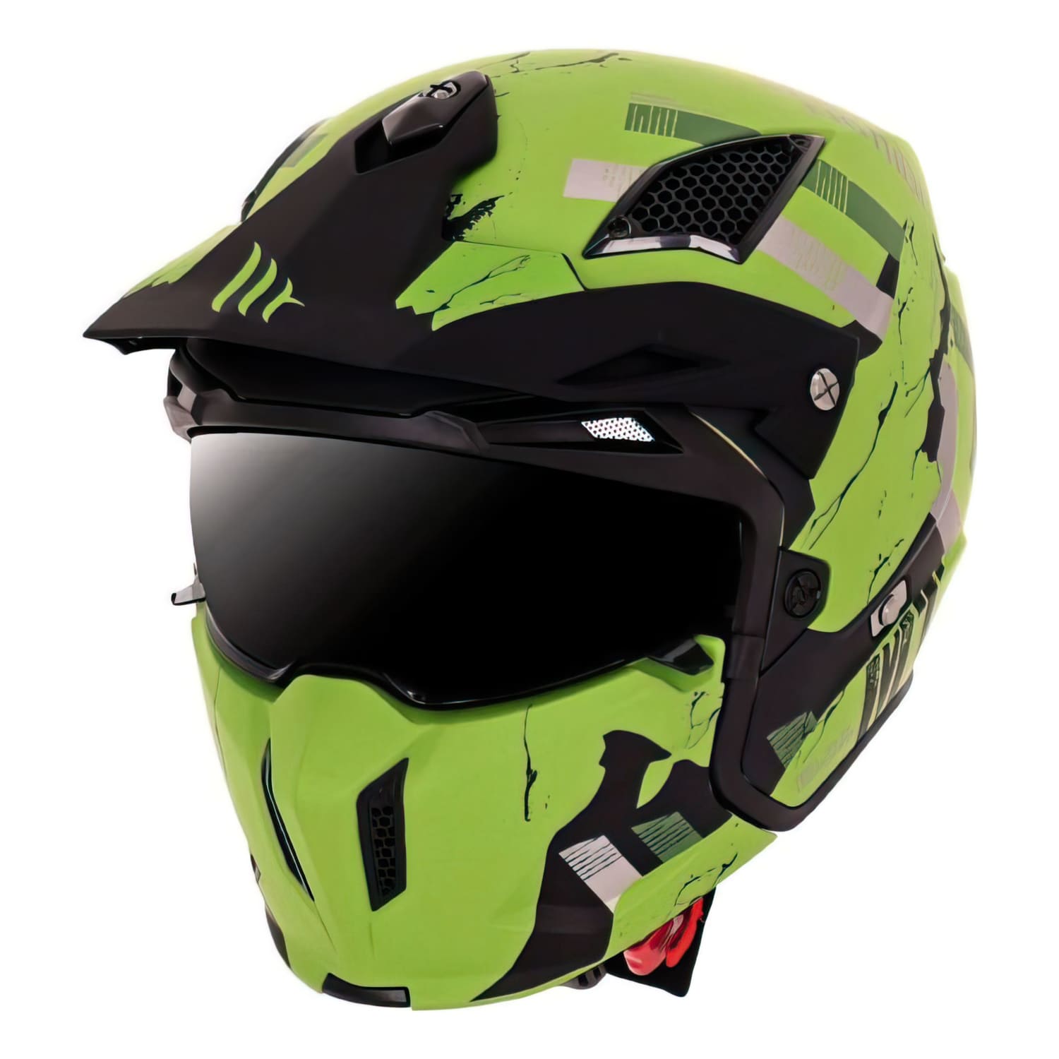 SF-178196 Casco trial MT Streetfighter SV Skull verde opaco XS