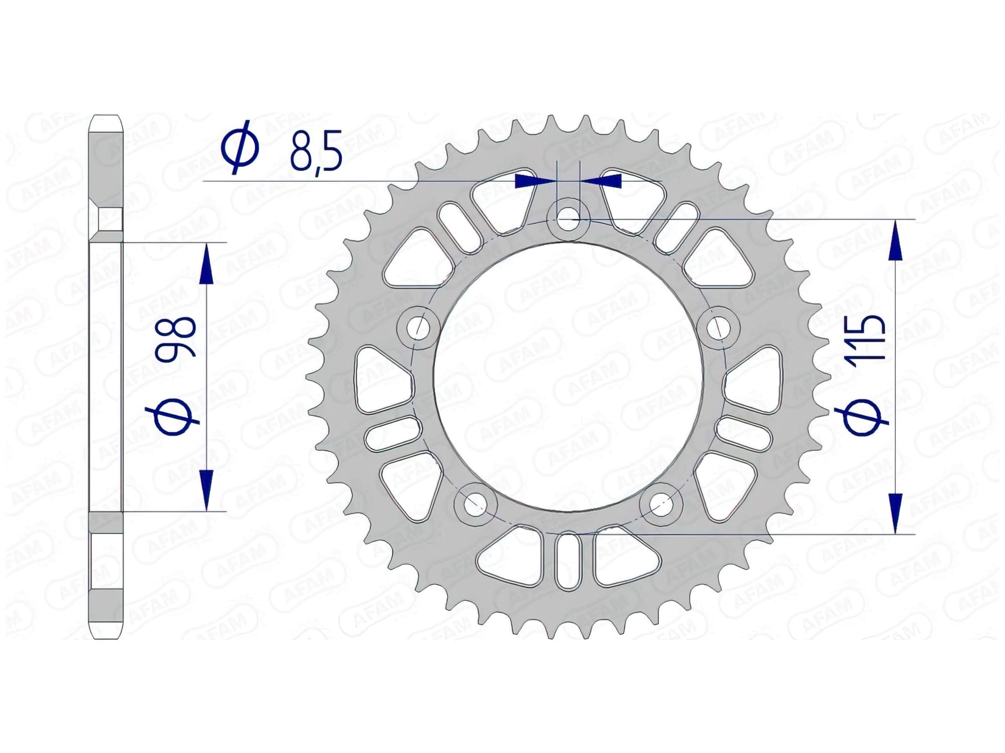 1074725003 Afam Self-Cleaning Aluminum Crown Z50 KTM 65