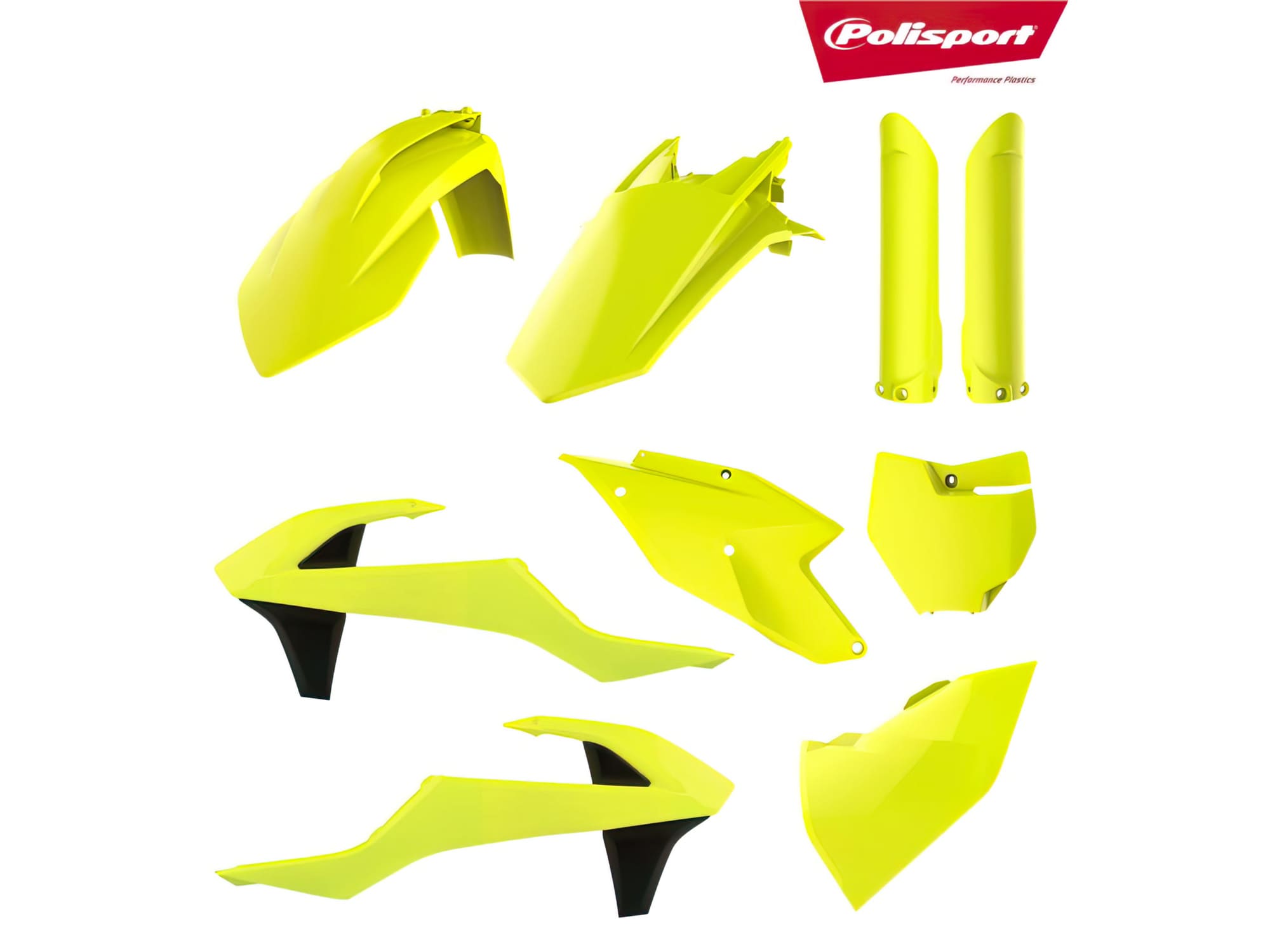 POL-COMP-KIT-523 Polisport Fairing Kit with Blackbird deco kit + KTM Fluorescent yellow seat cover