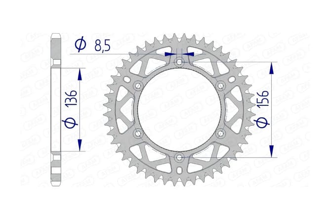 1074538004 Corona Afam alluminio autopulente Z51 GasGas / Husqvarna