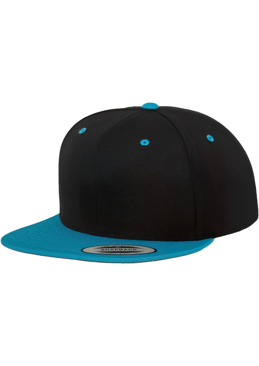 FF-6089MT-00596-0050 Classic 2-Tone Flexfit Snapback Cap Black/Turquoise